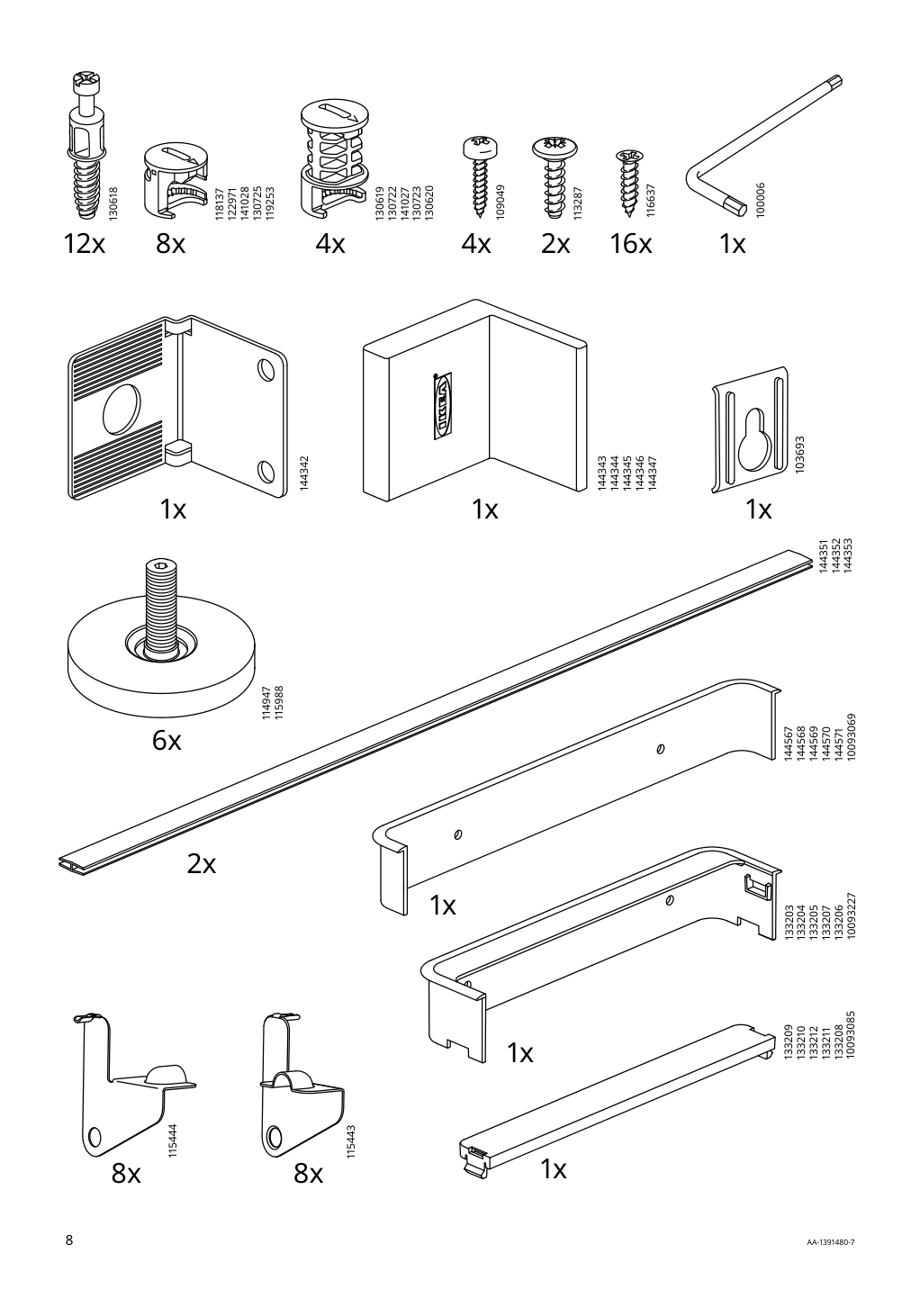 Assembly instructions for IKEA Besta tv unit black brown | Page 8 - IKEA BESTÅ TV bench with doors and drawers 194.359.36