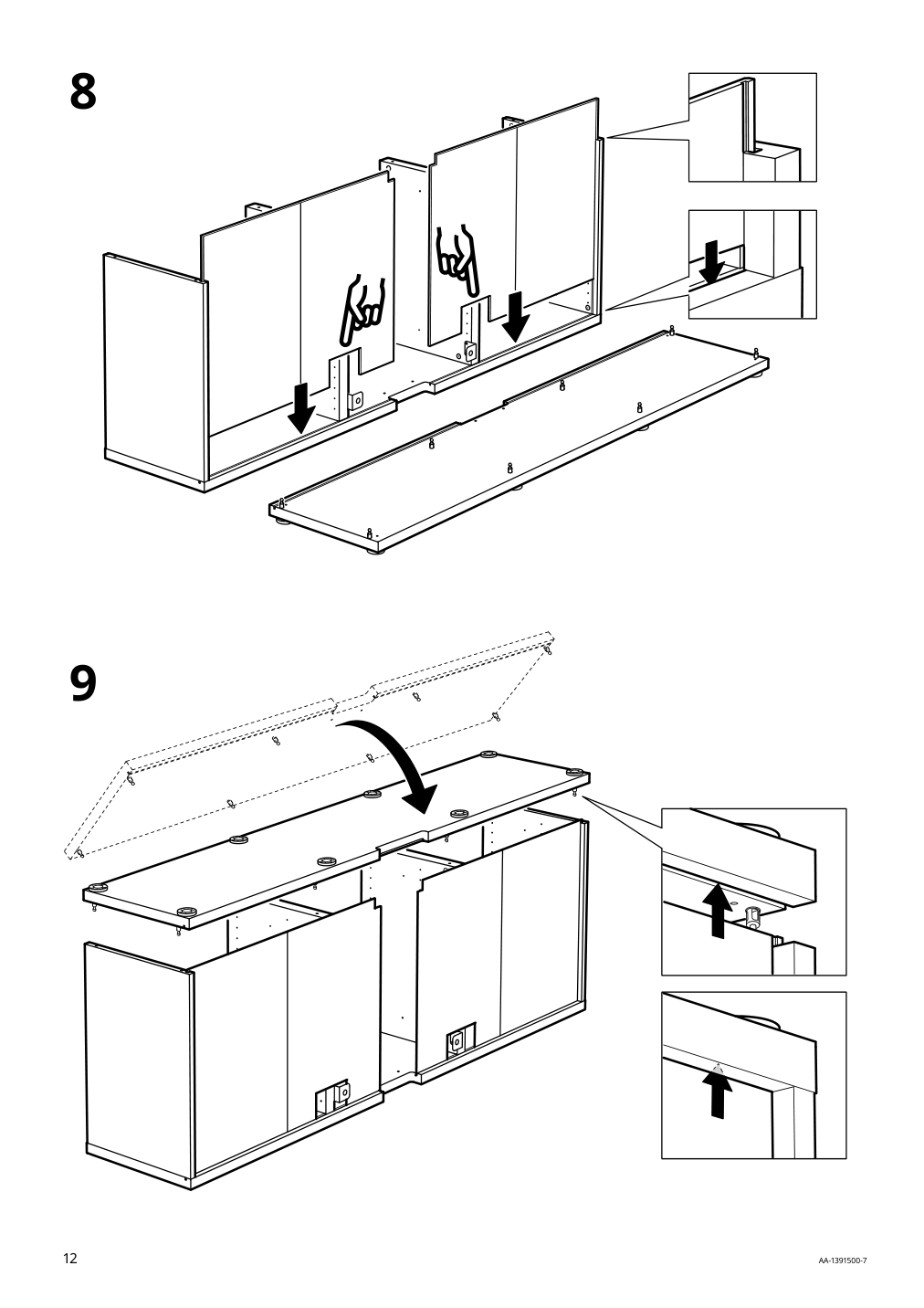 Assembly instructions for IKEA Besta tv unit black brown | Page 12 - IKEA BESTÅ TV unit with doors and drawers 394.430.11