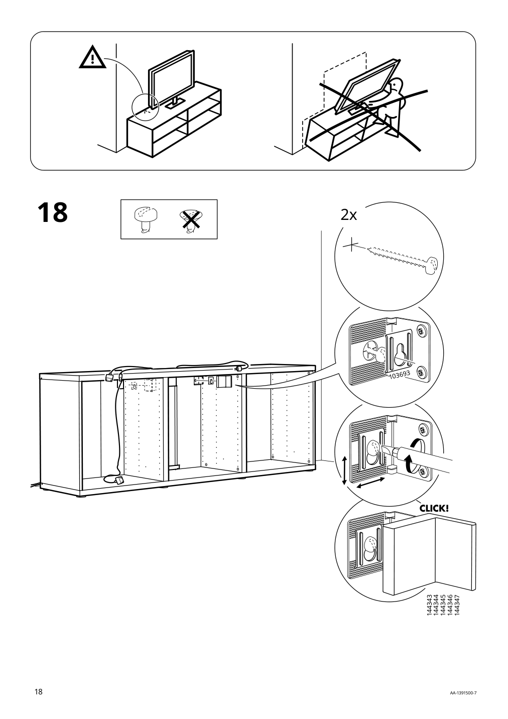 Assembly instructions for IKEA Besta tv unit black brown | Page 18 - IKEA BESTÅ TV storage combination/glass doors 094.072.17