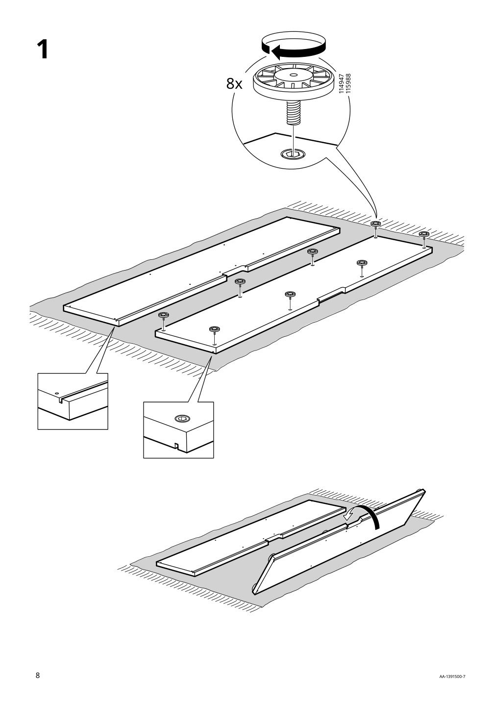 Assembly instructions for IKEA Besta tv unit black brown | Page 8 - IKEA BESTÅ TV storage combination/glass doors 994.110.26