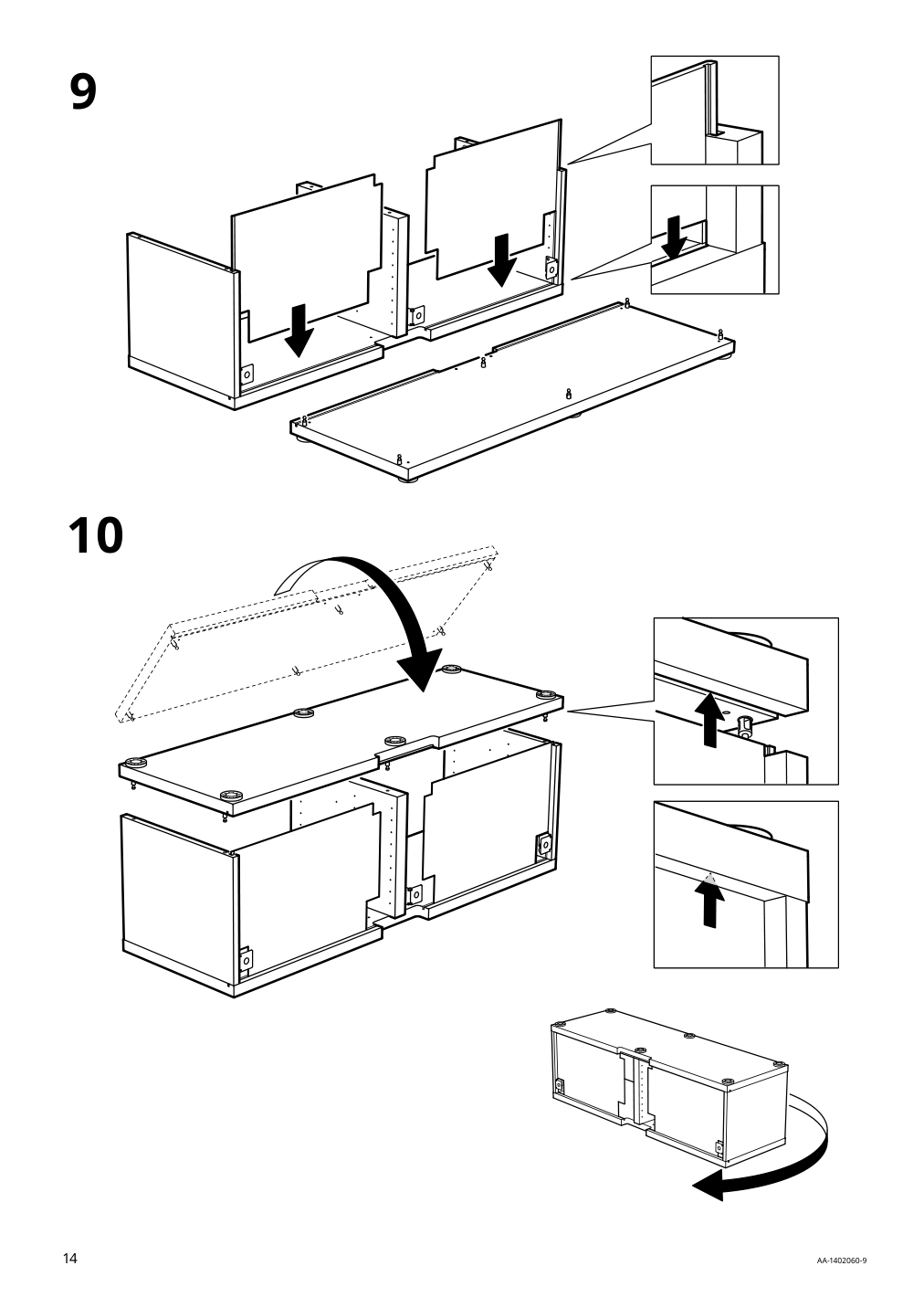 Assembly instructions for IKEA Besta tv unit black brown | Page 14 - IKEA BESTÅ TV storage combination/glass doors 894.122.34