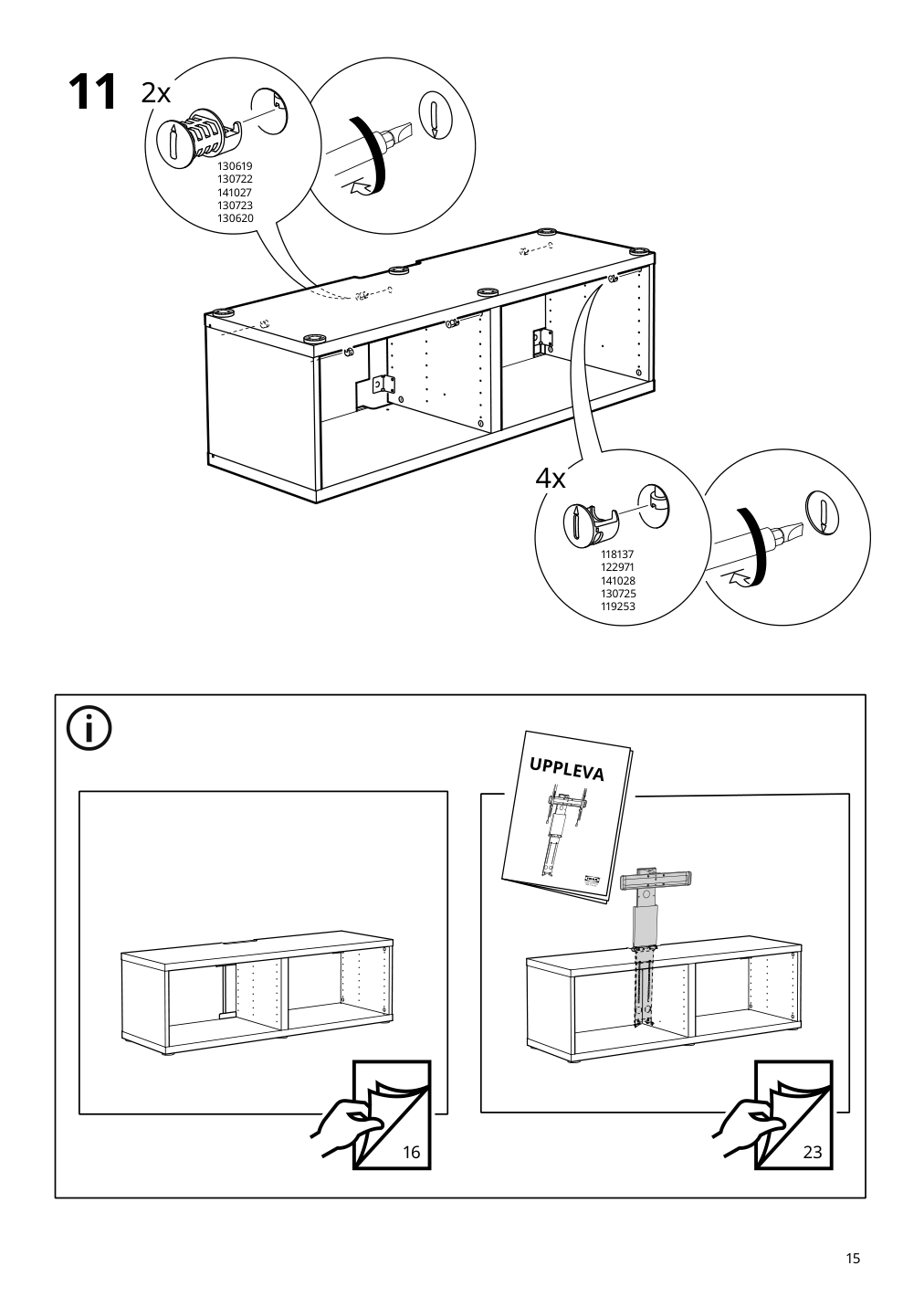 Assembly instructions for IKEA Besta tv unit black brown | Page 15 - IKEA BESTÅ TV storage combination/glass doors 994.113.14