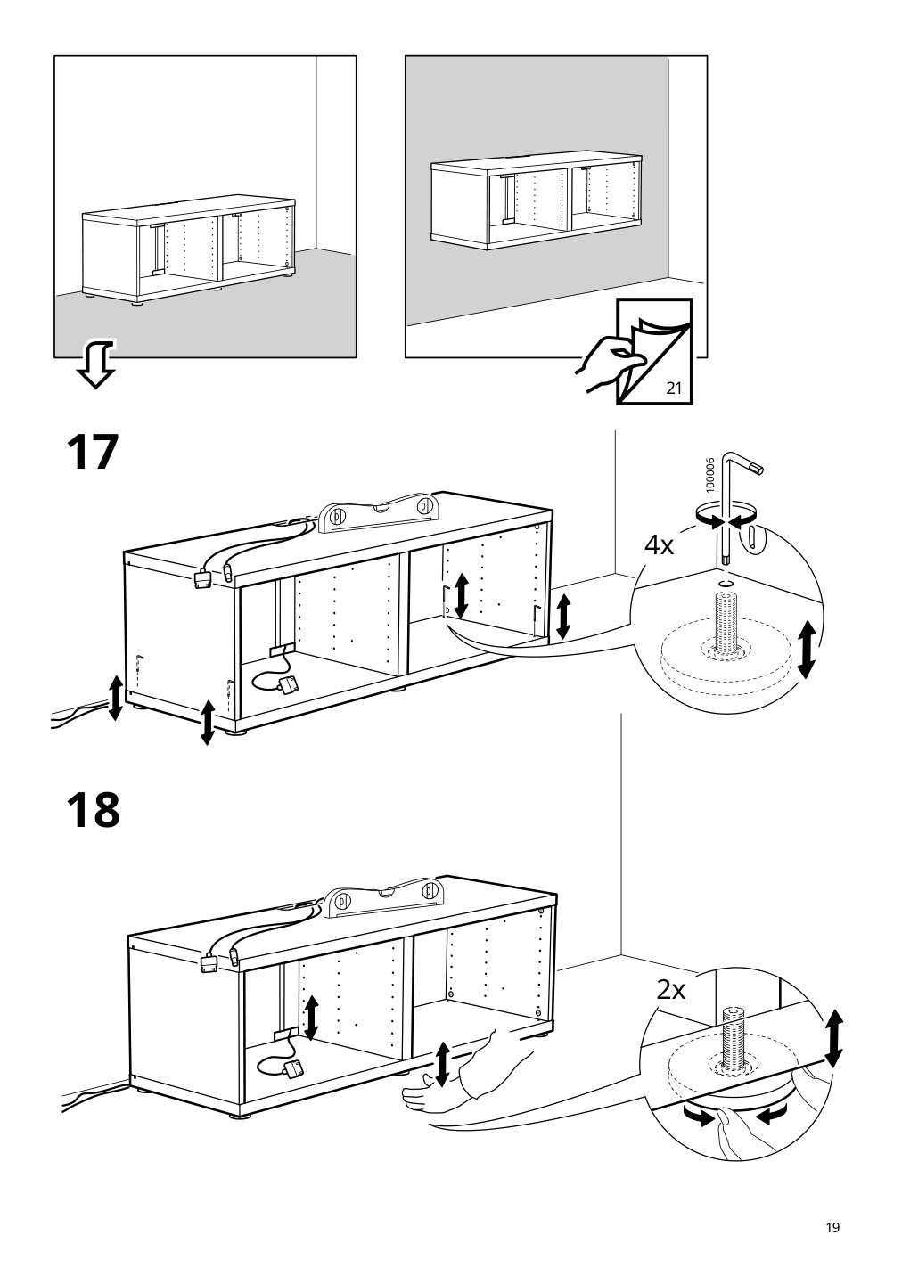 Assembly instructions for IKEA Besta tv unit black brown | Page 19 - IKEA BESTÅ TV storage combination/glass doors 394.365.10