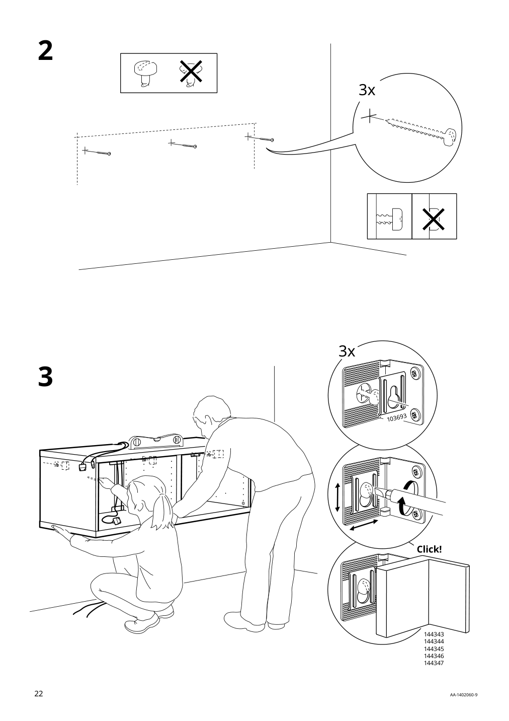 Assembly instructions for IKEA Besta tv unit dark gray | Page 22 - IKEA BESTÅ TV storage combination/glass doors 595.561.44