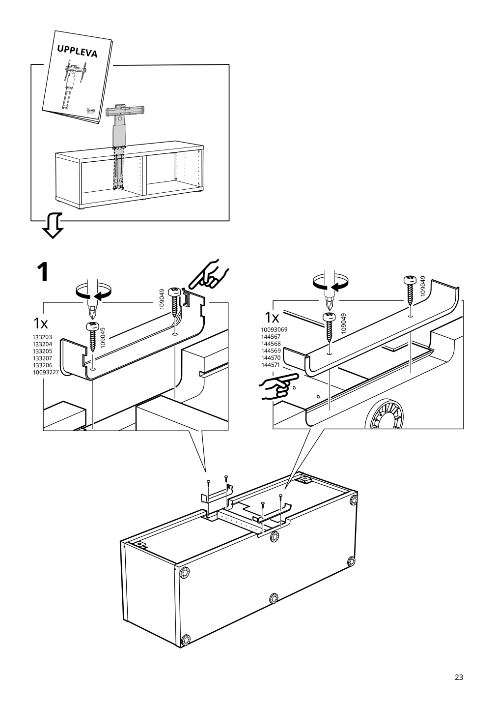 Assembly instructions for IKEA Besta tv unit white stained oak effect | Page 23 - IKEA BESTÅ TV storage combination/glass doors 594.113.25