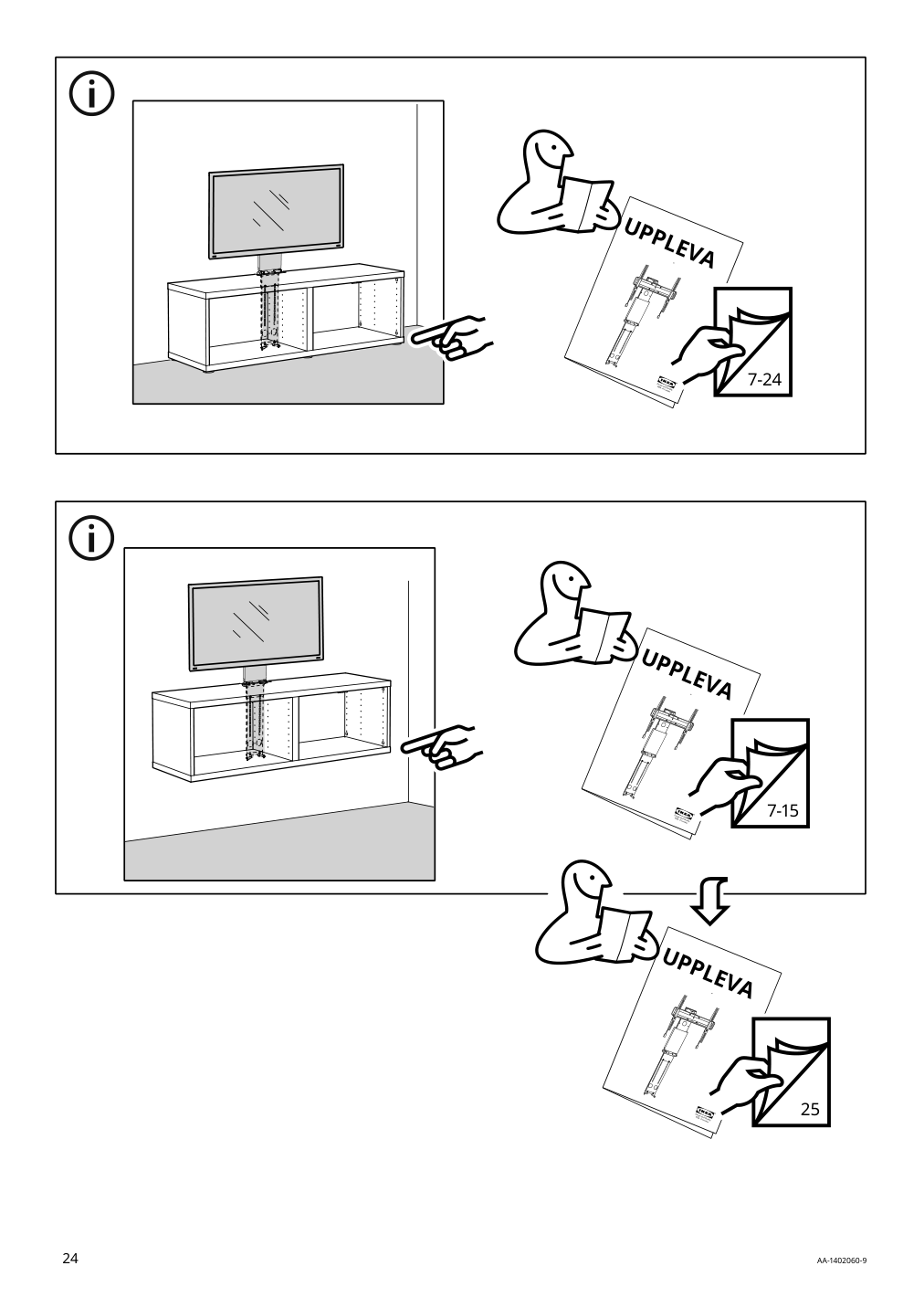 Assembly instructions for IKEA Besta tv unit black brown | Page 24 - IKEA BESTÅ TV storage combination/glass doors 695.693.63