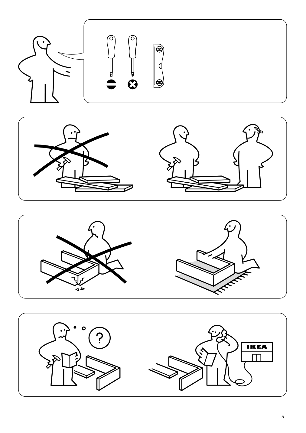 Assembly instructions for IKEA Besta tv unit dark gray | Page 5 - IKEA BESTÅ TV storage combination/glass doors 595.561.44