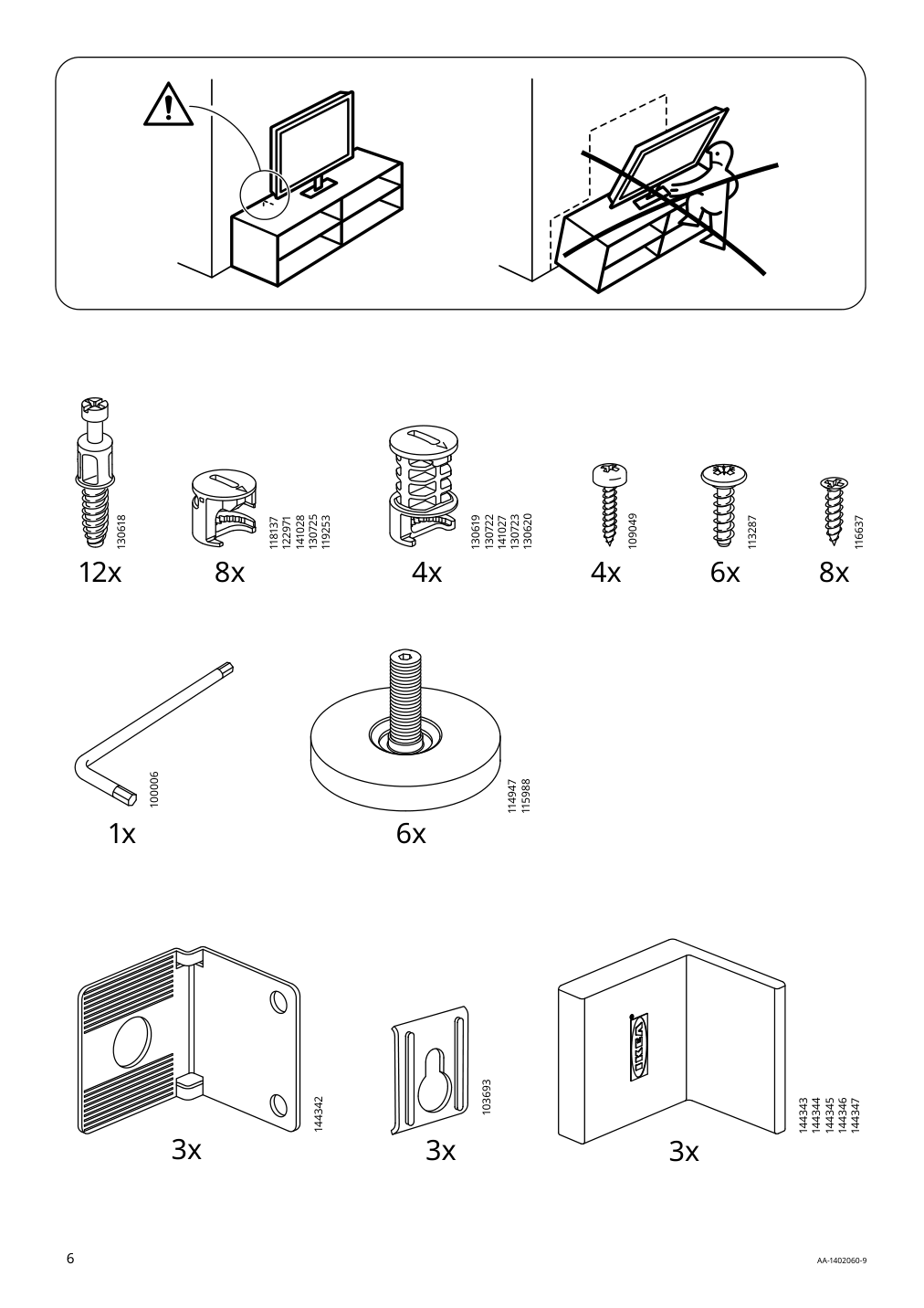 Assembly instructions for IKEA Besta tv unit black brown | Page 6 - IKEA BESTÅ TV storage combination/glass doors 895.693.57