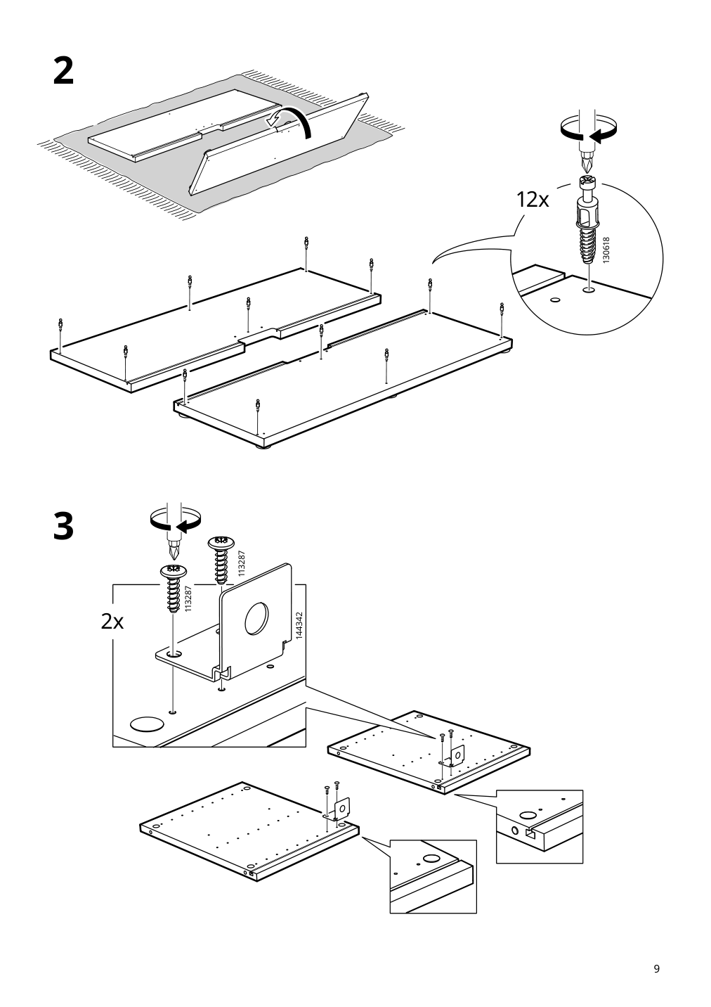 Assembly instructions for IKEA Besta tv unit black brown | Page 9 - IKEA BESTÅ TV storage combination/glass doors 294.358.46