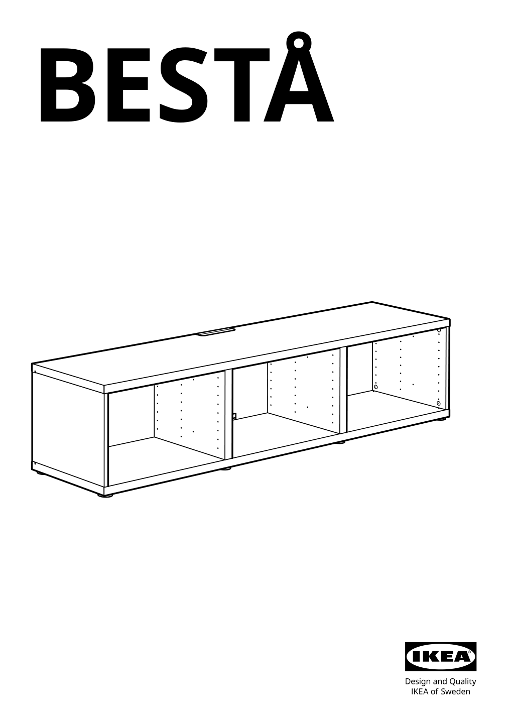 Assembly instructions for IKEA Besta tv unit black brown | Page 1 - IKEA BESTÅ TV unit with drawers and door 695.672.03