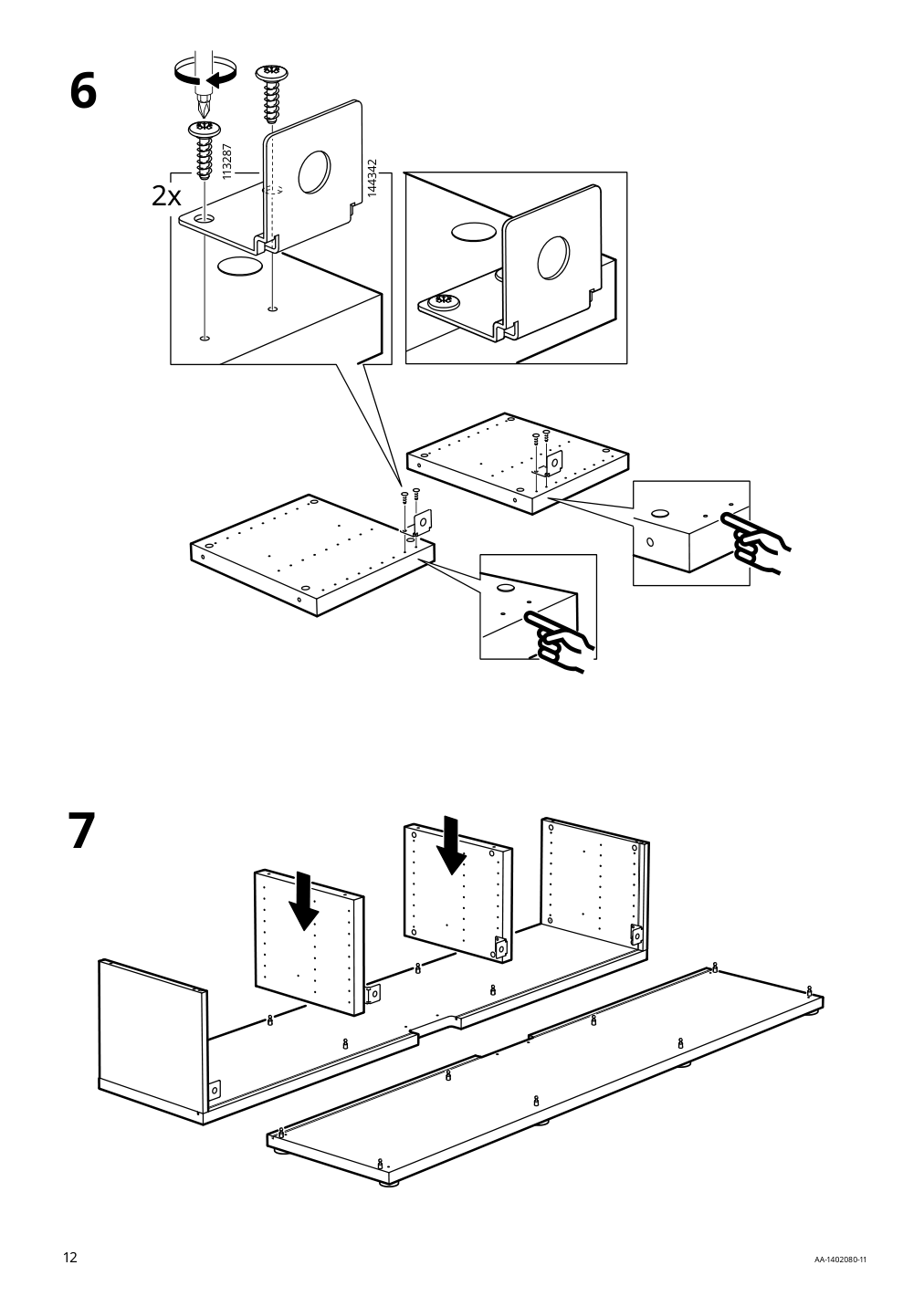 Assembly instructions for IKEA Besta tv unit black brown | Page 12 - IKEA BESTÅ TV storage combination/glass doors 794.067.14