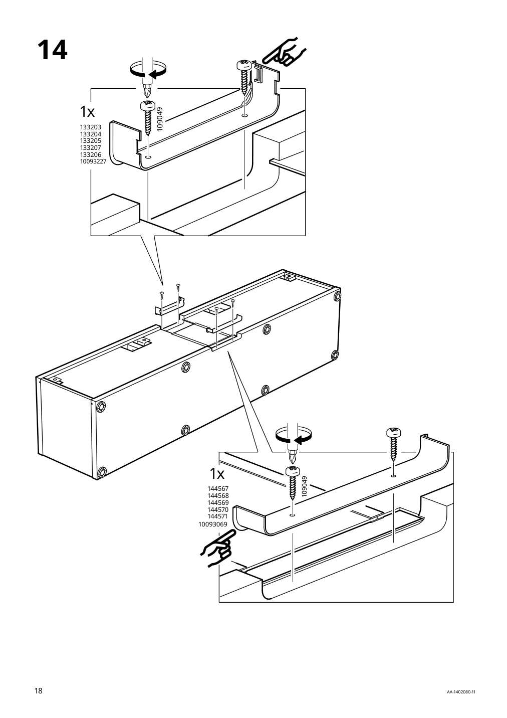 Assembly instructions for IKEA Besta tv unit black brown | Page 18 - IKEA BESTÅ TV storage combination/glass doors 194.063.02