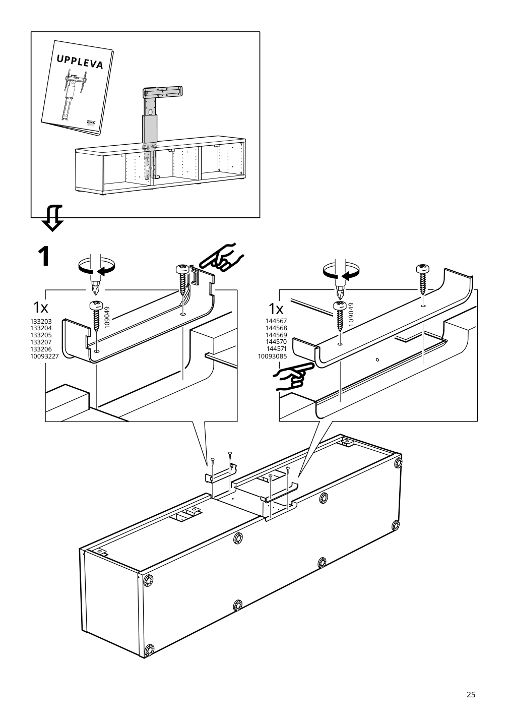 Assembly instructions for IKEA Besta tv unit black brown | Page 25 - IKEA BESTÅ TV storage combination/glass doors 595.684.15