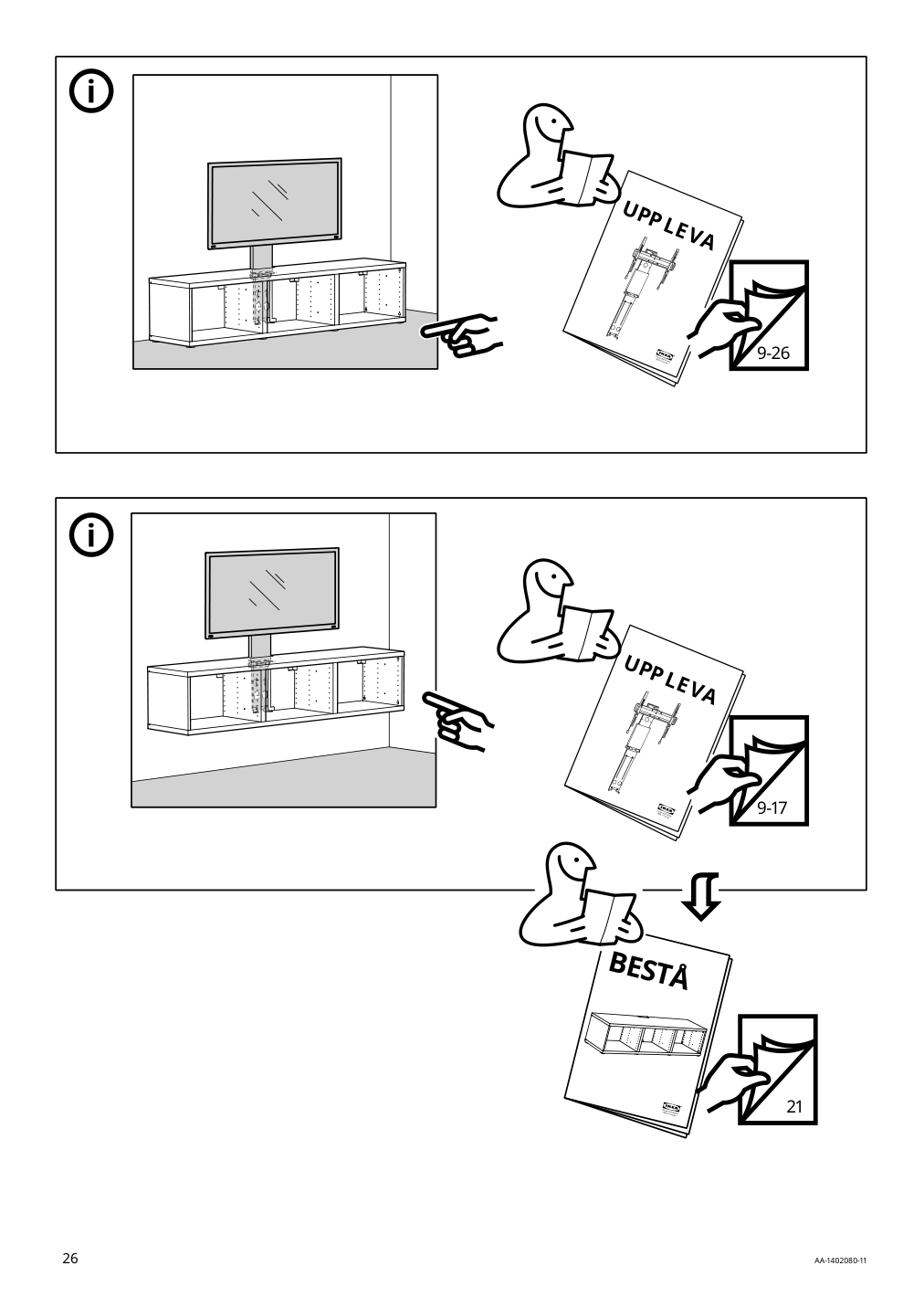 Assembly instructions for IKEA Besta tv unit black brown | Page 26 - IKEA BESTÅ TV storage combination/glass doors 794.067.14