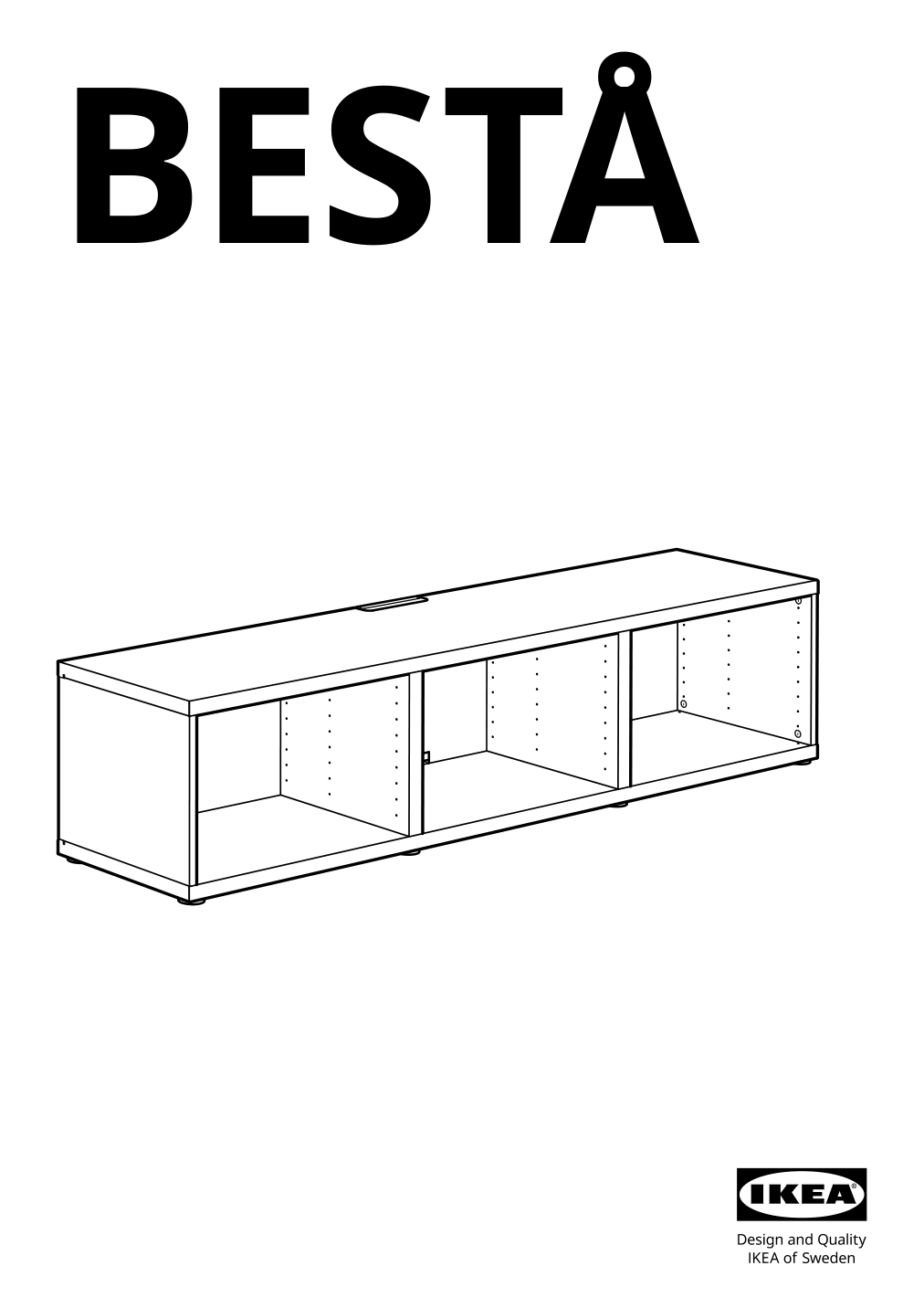 Assembly instructions for IKEA Besta tv unit dark gray | Page 1 - IKEA BESTÅ TV bench with doors 095.078.96