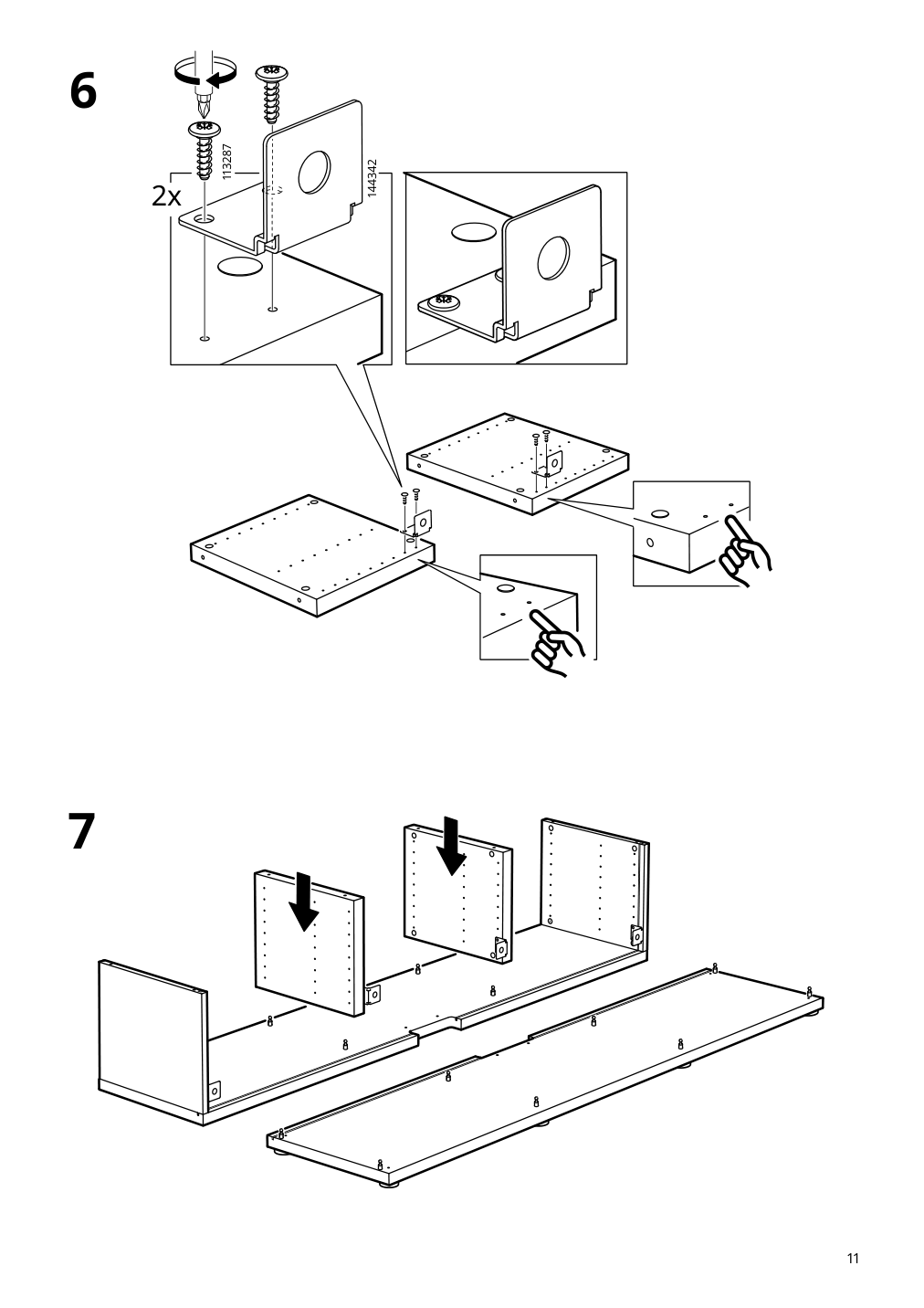 Assembly instructions for IKEA Besta tv unit dark gray | Page 11 - IKEA BESTÅ TV bench with doors 095.078.96