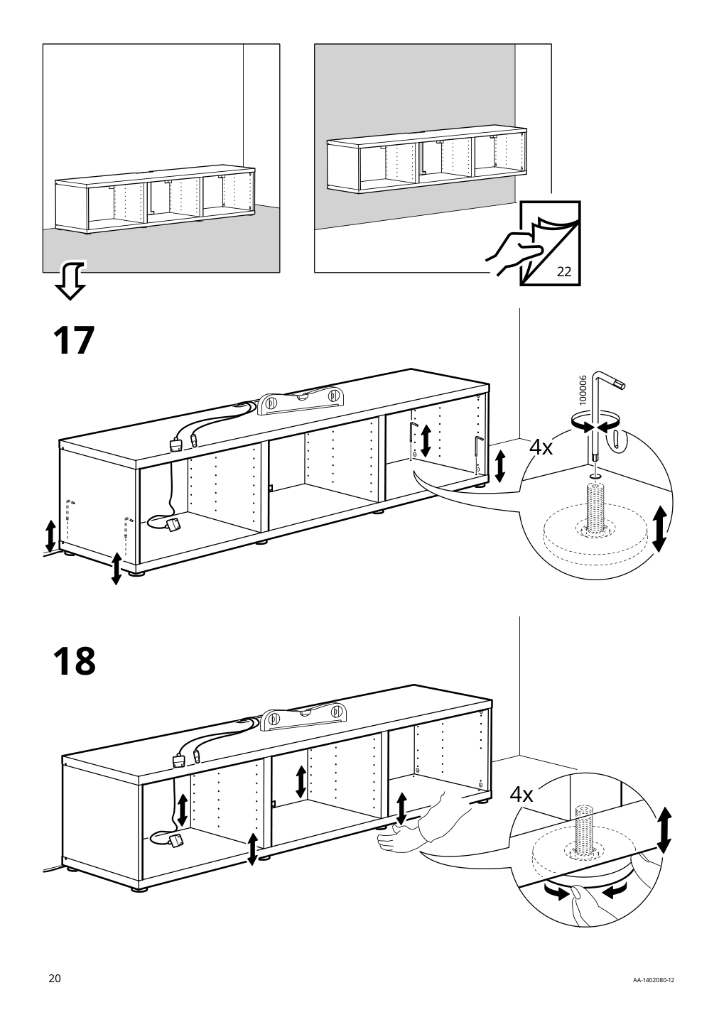 Assembly instructions for IKEA Besta tv unit dark gray | Page 20 - IKEA BESTÅ TV bench with doors 095.078.96