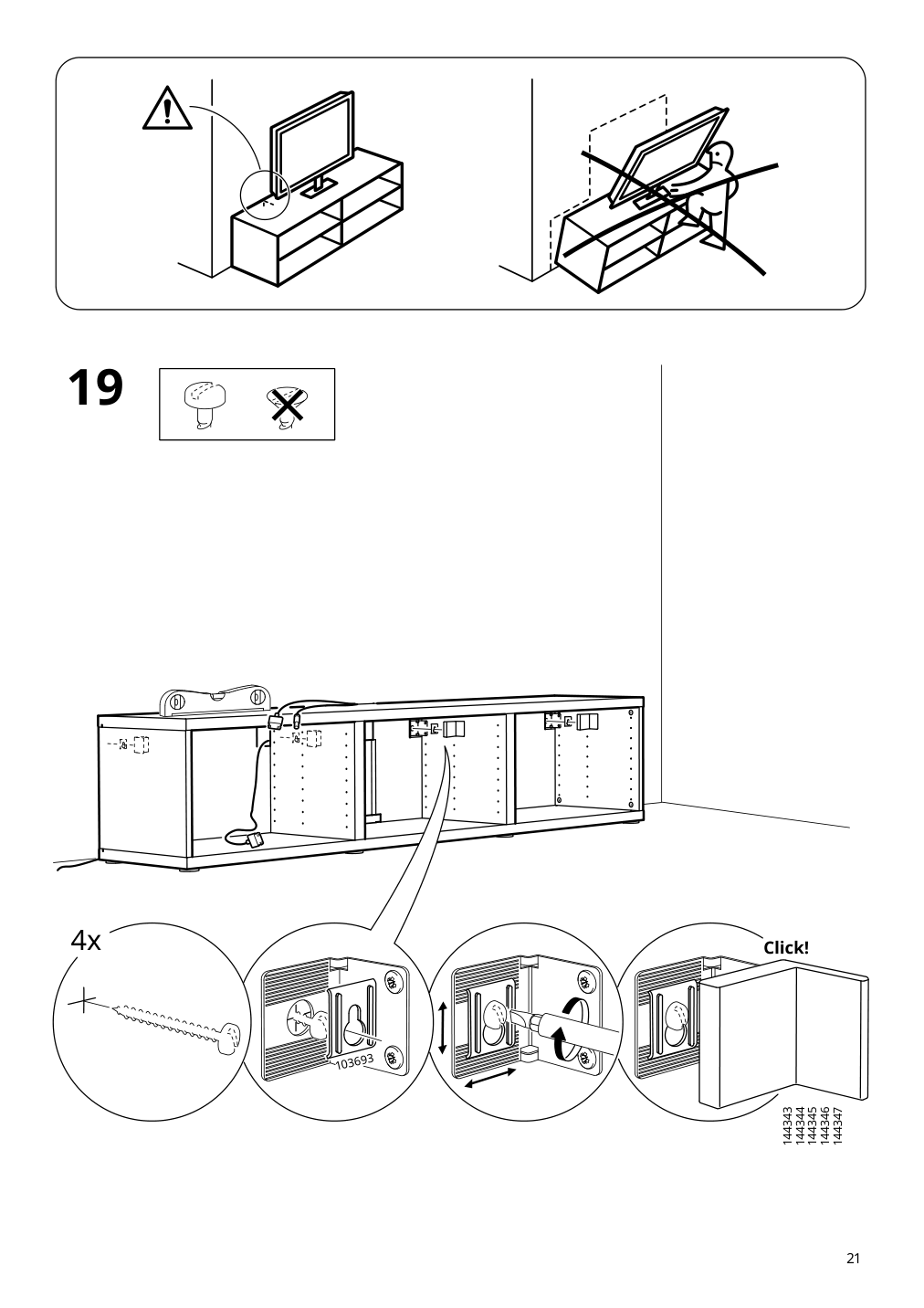 Assembly instructions for IKEA Besta tv unit dark gray | Page 21 - IKEA BESTÅ TV bench with doors 095.078.96