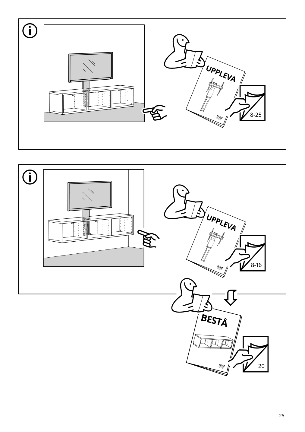 Assembly instructions for IKEA Besta tv unit dark gray | Page 25 - IKEA BESTÅ TV bench with doors 095.078.96
