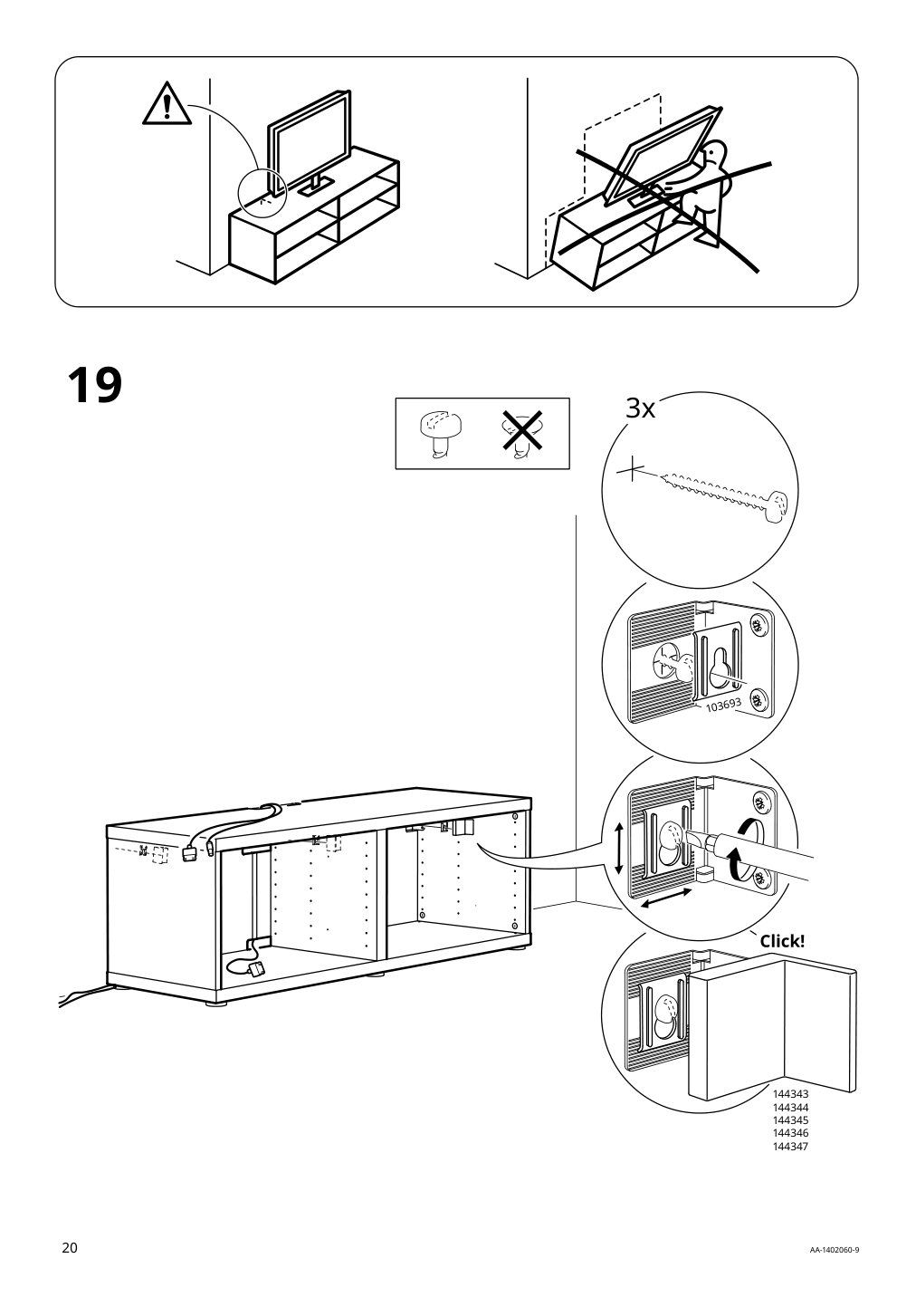 Assembly instructions for IKEA Besta tv unit walnut effect light gray | Page 20 - IKEA BESTÅ TV unit 102.945.11