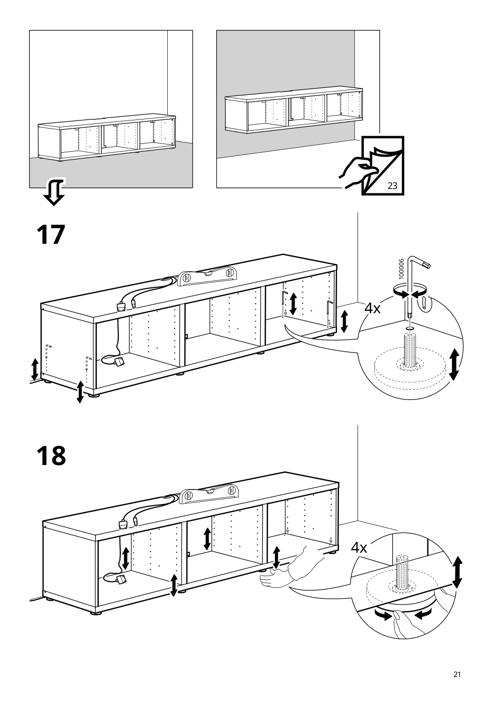 Assembly instructions for IKEA Besta tv unit walnut effect light gray | Page 21 - IKEA BESTÅ TV storage combination/glass doors 094.067.22