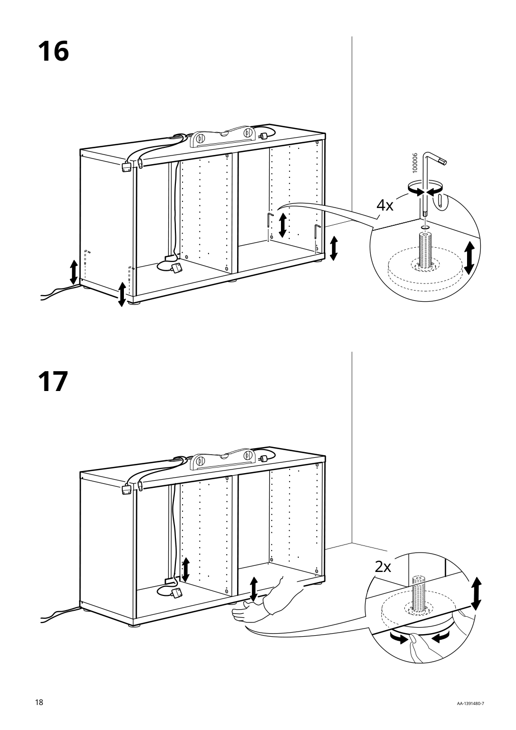 Assembly instructions for IKEA Besta tv unit white | Page 18 - IKEA BESTÅ TV unit with doors and drawers 392.975.14