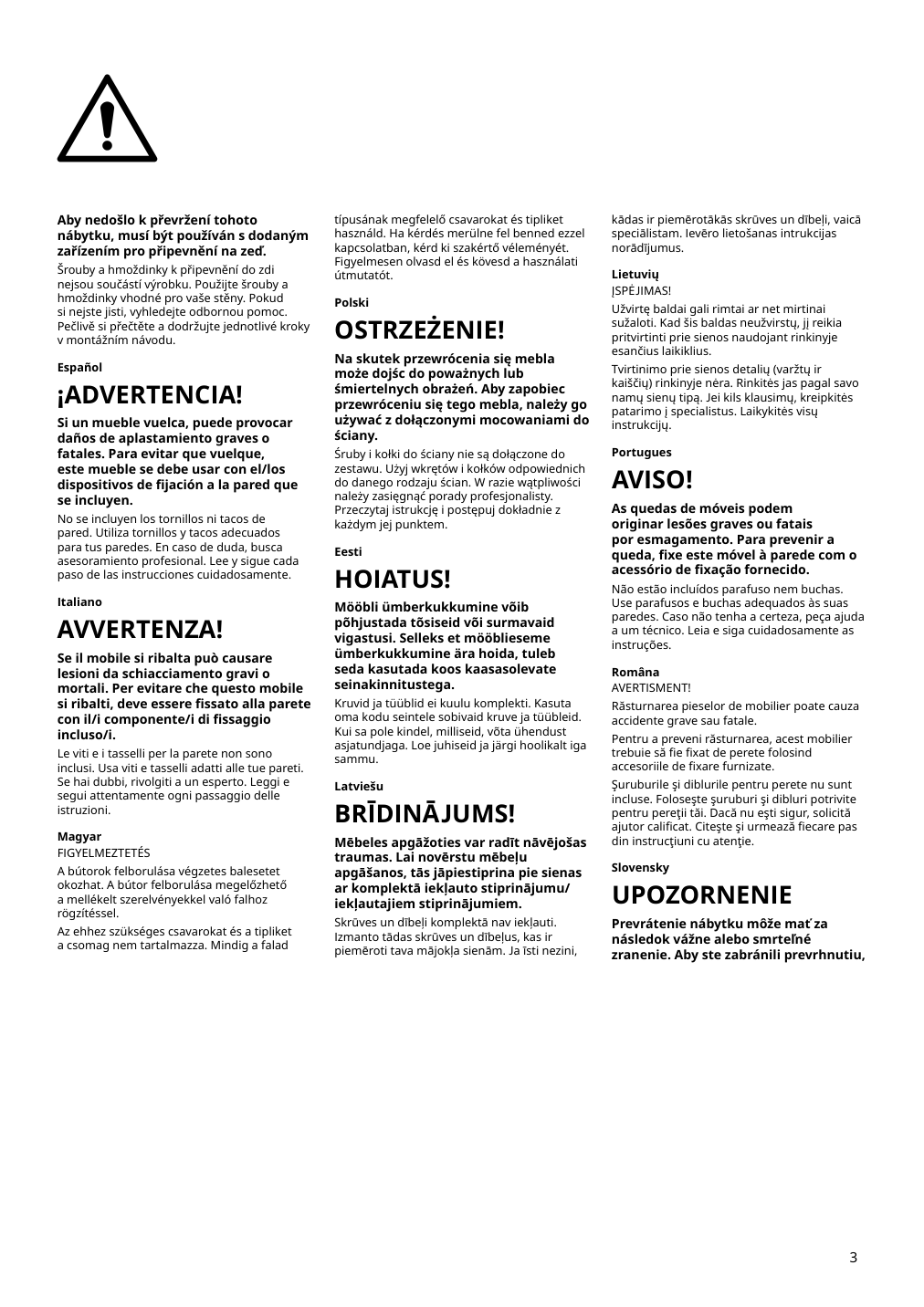 Assembly instructions for IKEA Besta tv unit white | Page 3 - IKEA BESTÅ TV storage combination/glass doors 594.112.45