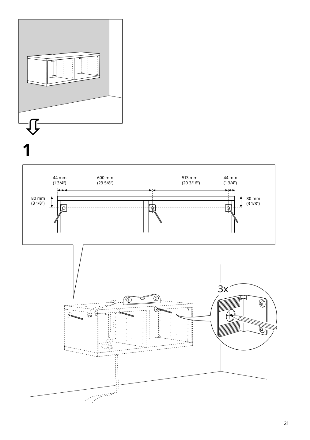 Assembly instructions for IKEA Besta tv unit white | Page 21 - IKEA BESTÅ / EKET TV storage combination 094.377.47