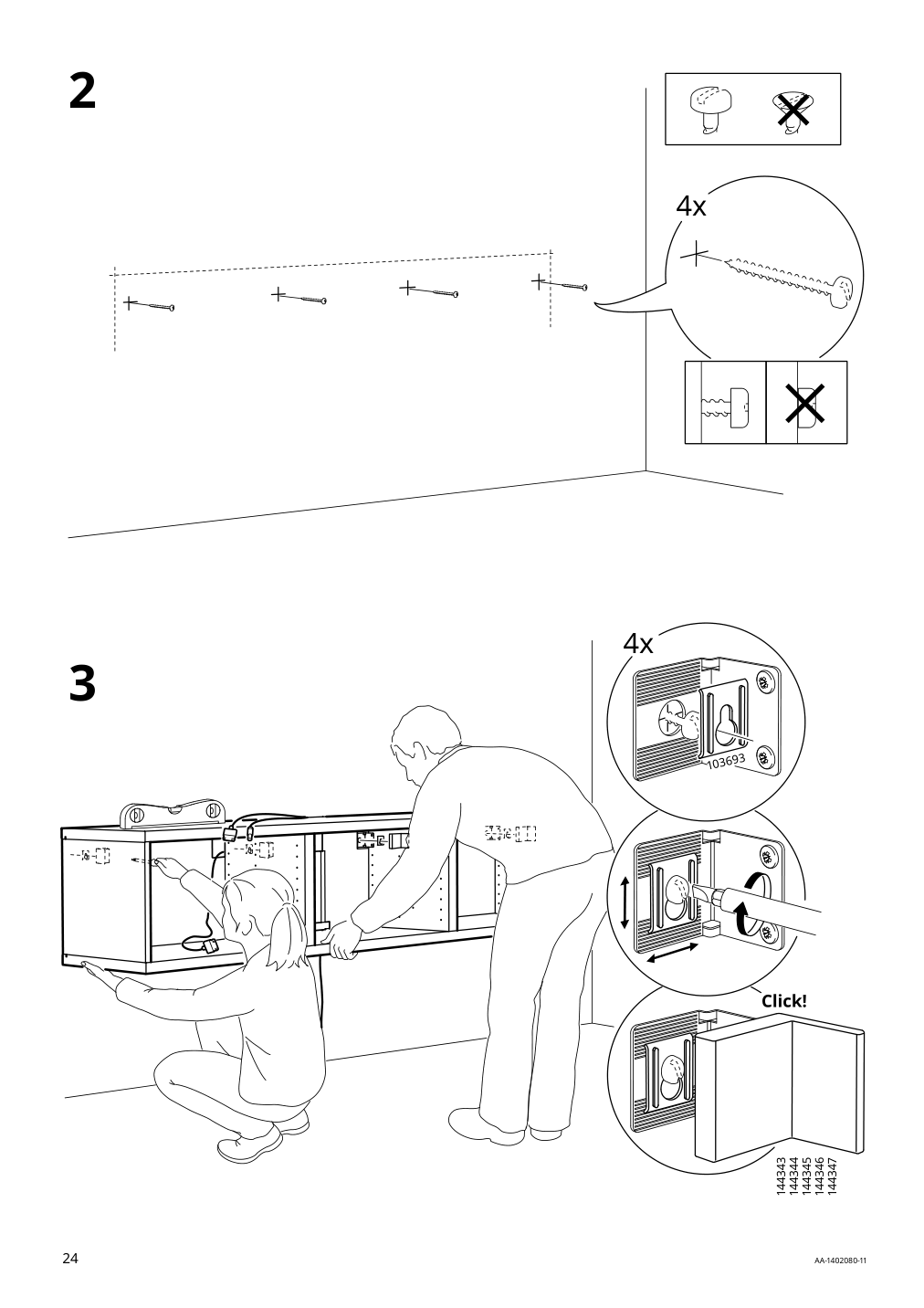 Assembly instructions for IKEA Besta tv unit white | Page 24 - IKEA BESTÅ TV storage combination/glass doors 393.306.41