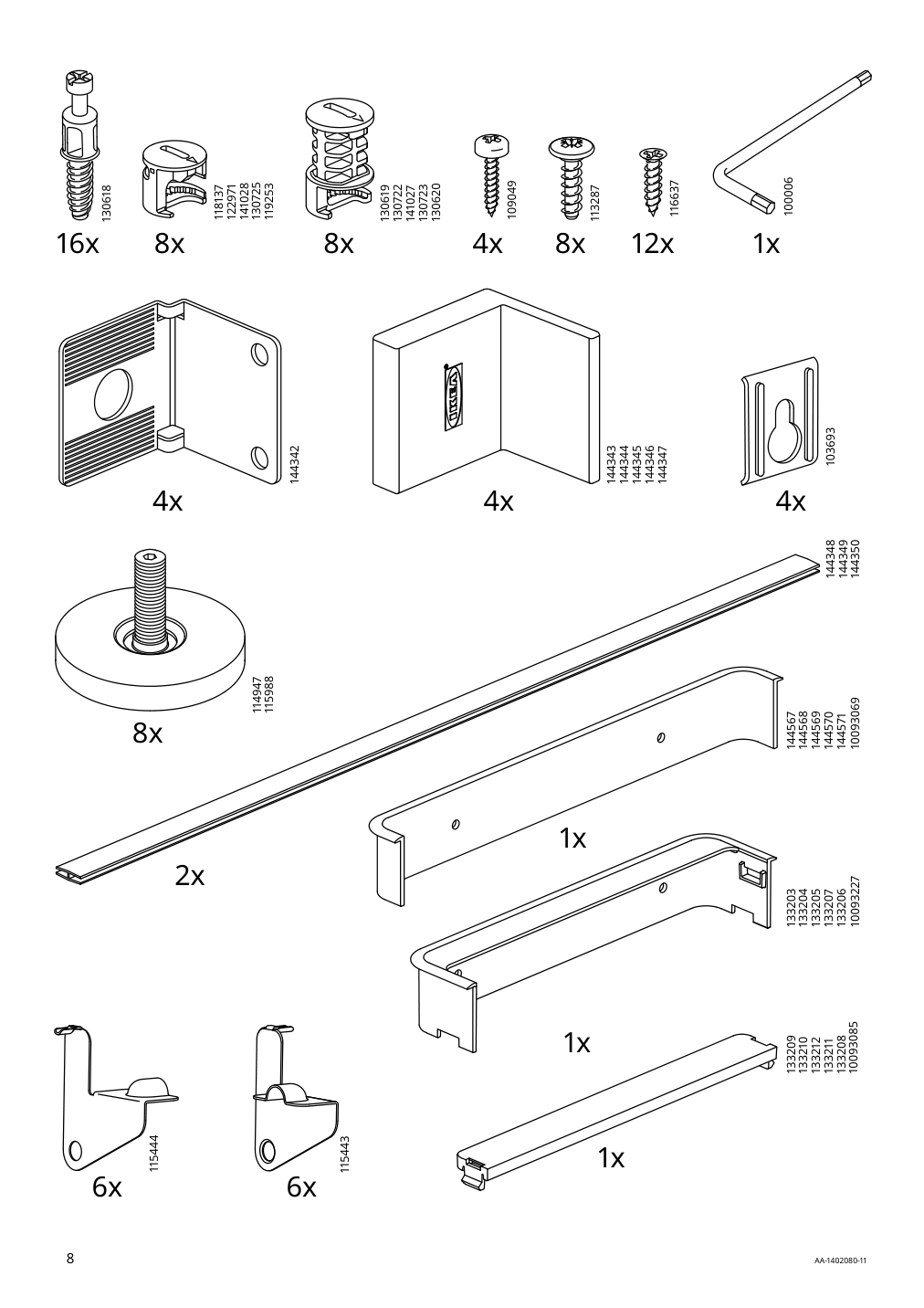 Assembly instructions for IKEA Besta tv unit white | Page 8 - IKEA BESTÅ TV storage combination/glass doors 095.684.13