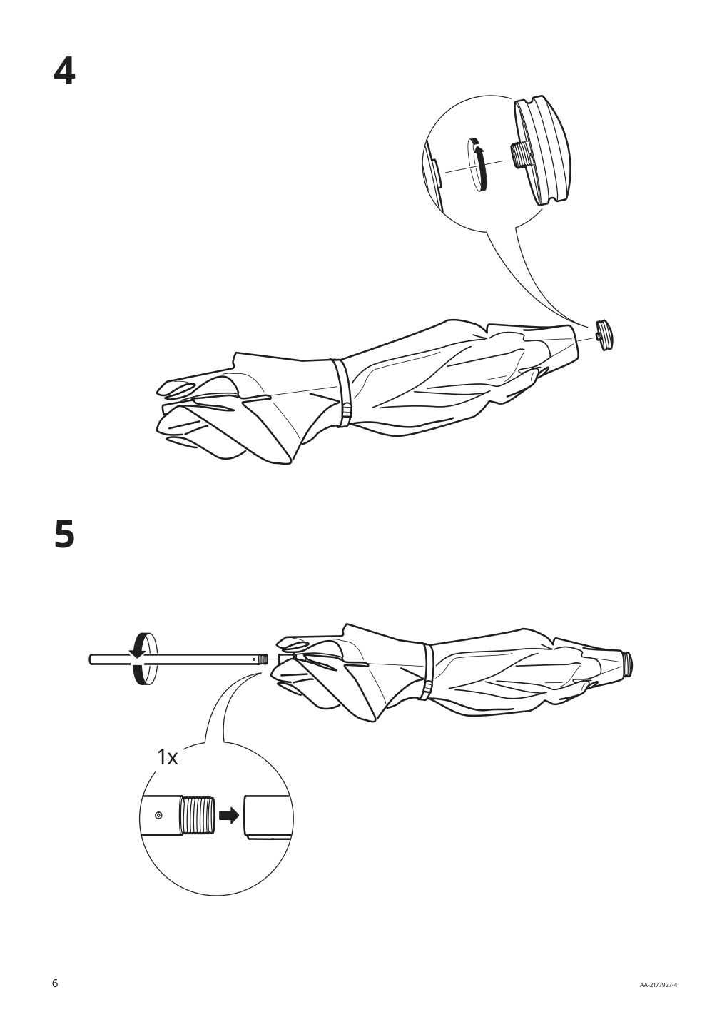 Assembly instructions for IKEA Betsoe umbrella frame tilting brown wood effect | Page 6 - IKEA BETSÖ / LINDÖJA umbrella with base 393.255.31