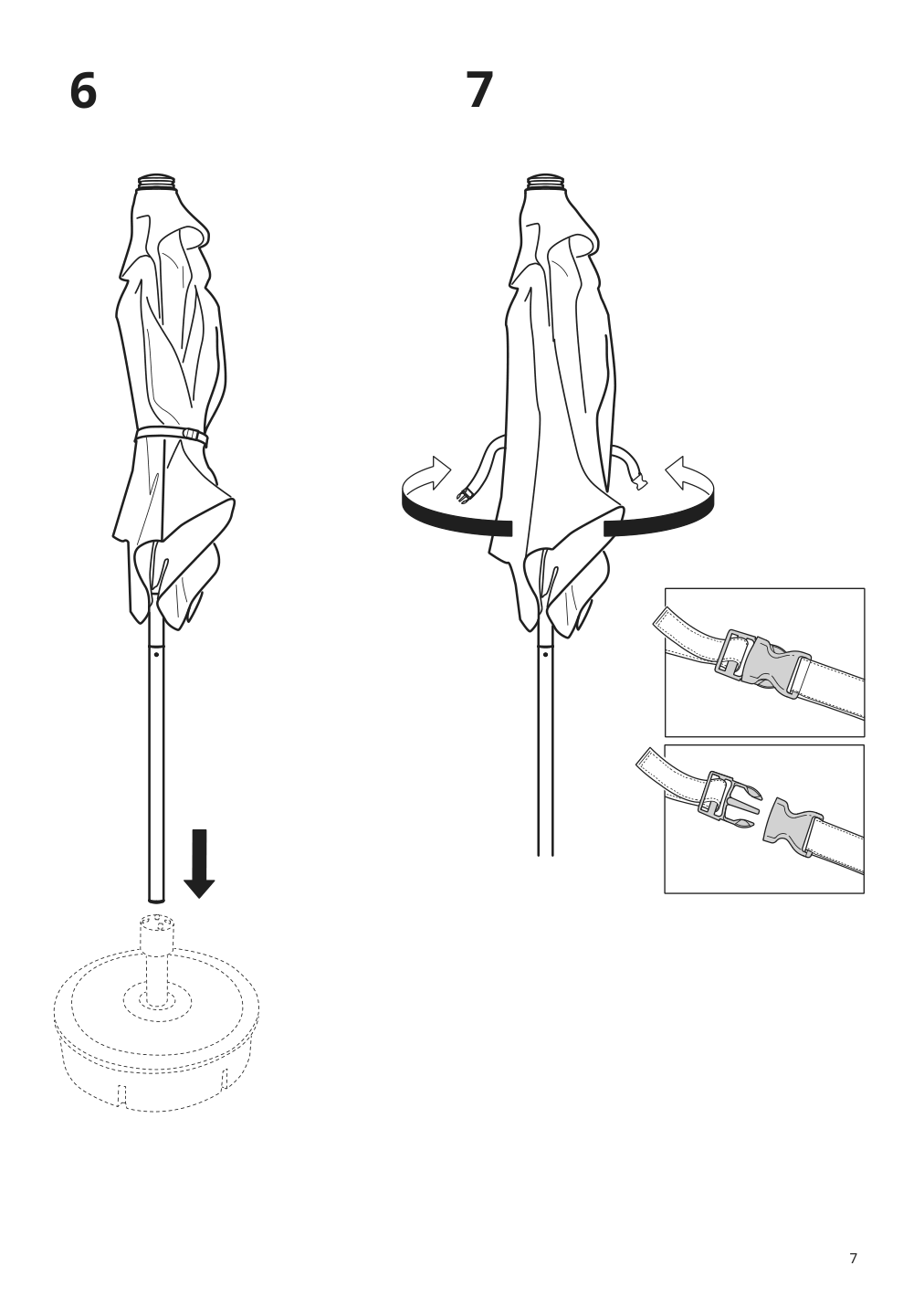 Assembly instructions for IKEA Betsoe umbrella frame tilting brown wood effect | Page 7 - IKEA BETSÖ / LINDÖJA umbrella with base 393.255.31