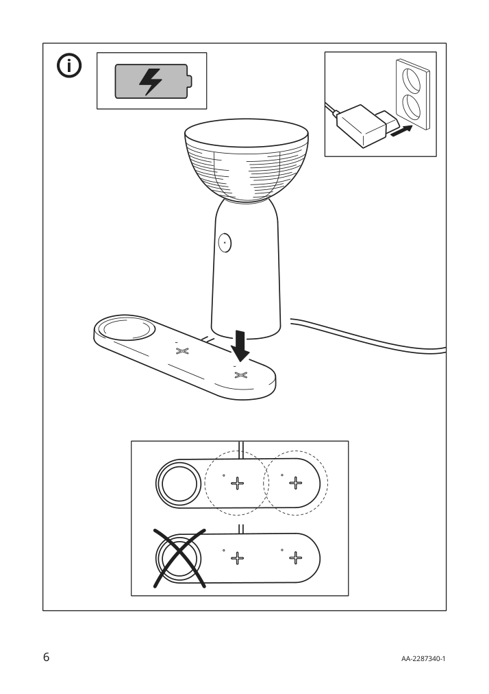 Assembly instructions for IKEA Bettorp led mobile lamp w wireless charging dimmable light gray blue | Page 6 - IKEA BETTORP LED mobile lamp w wireless charging 904.303.69