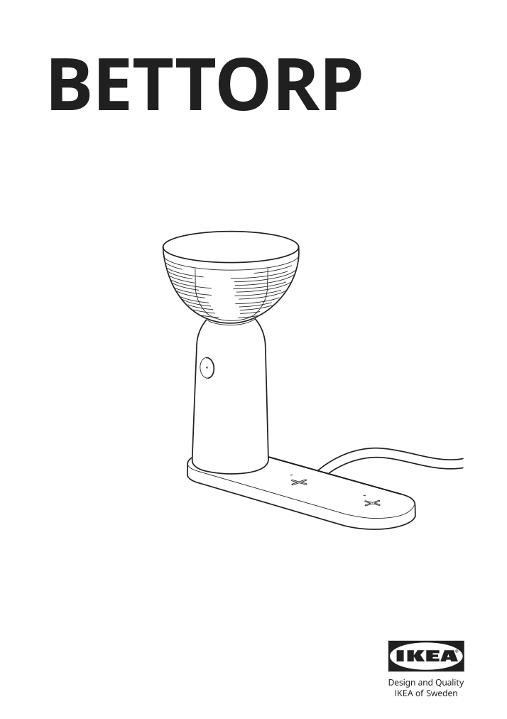 Assembly instructions for IKEA Bettorp led mobile lamp w wireless charging dimmable light gray blue | Page 1 - IKEA BETTORP LED mobile lamp w wireless charging 904.303.69