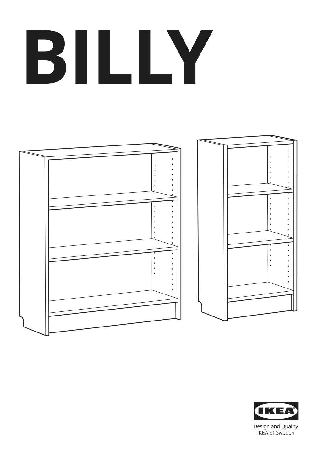 Assembly instructions for IKEA Billy bookcase birch veneer | Page 1 - IKEA BILLY bookcase 702.845.28