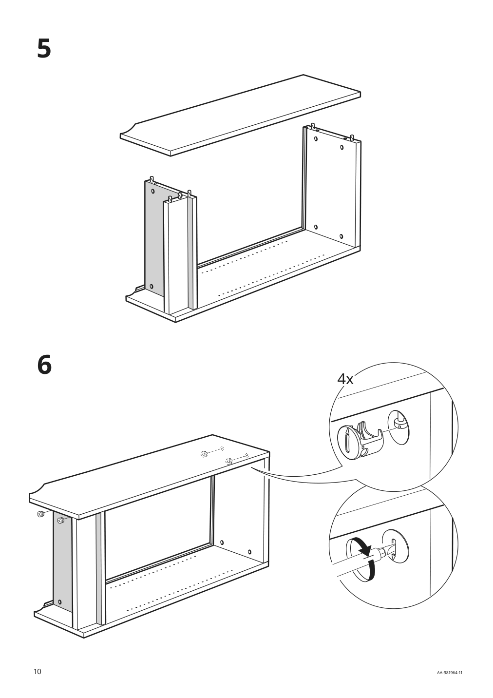 Assembly instructions for IKEA Billy bookcase birch veneer | Page 10 - IKEA BILLY bookcase 702.845.28