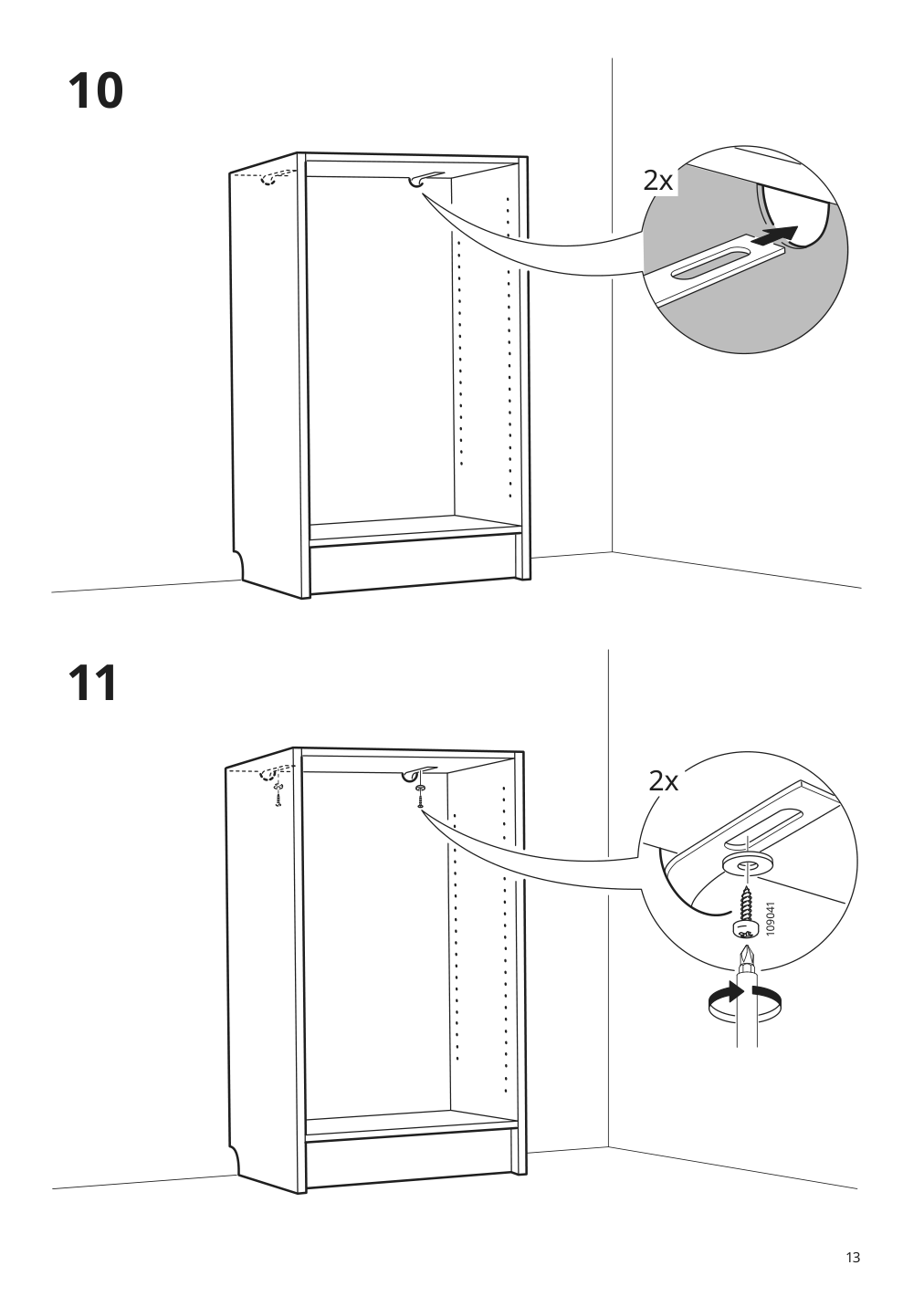 Assembly instructions for IKEA Billy bookcase birch veneer | Page 13 - IKEA BILLY bookcase 702.845.28