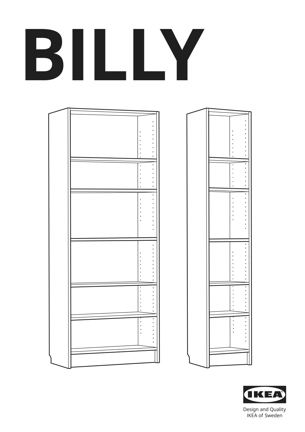 Assembly instructions for IKEA Billy bookcase birch veneer | Page 1 - IKEA BILLY / OXBERG bookcase 990.234.08