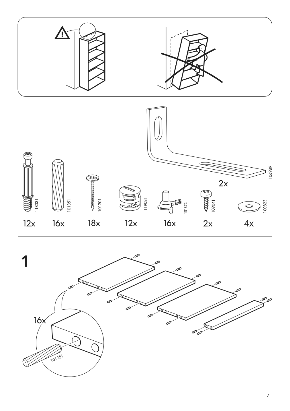 Assembly instructions for IKEA Billy bookcase birch veneer | Page 7 - IKEA BILLY / OXBERG bookcase 990.234.08