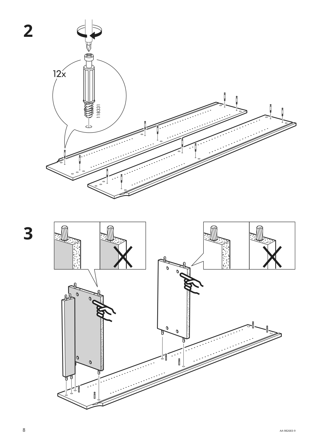 Assembly instructions for IKEA Billy bookcase birch veneer | Page 8 - IKEA BILLY / OXBERG bookcase 990.234.08