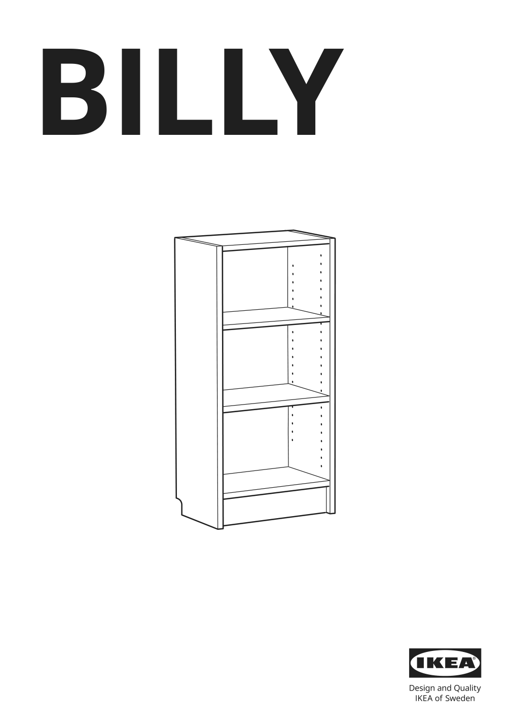 Assembly instructions for IKEA Billy bookcase brown walnut effect | Page 1 - IKEA BILLY / EKET storage combination with doors 695.060.78