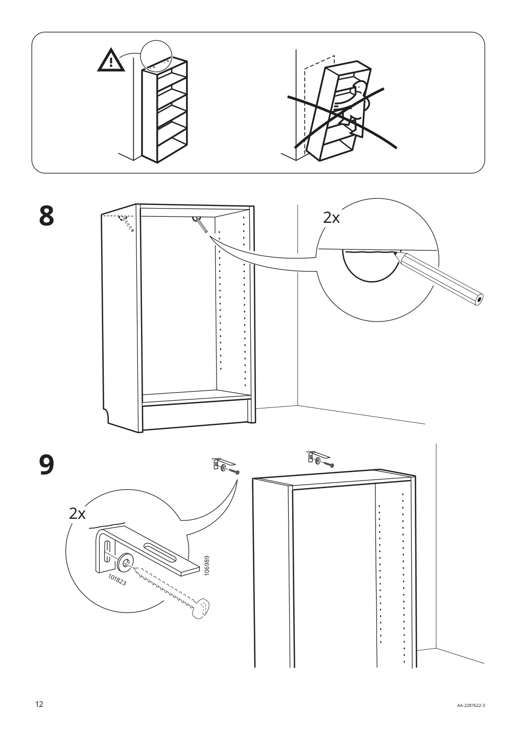 Assembly instructions for IKEA Billy bookcase brown walnut effect | Page 12 - IKEA BILLY / EKET storage combination with doors 695.060.78