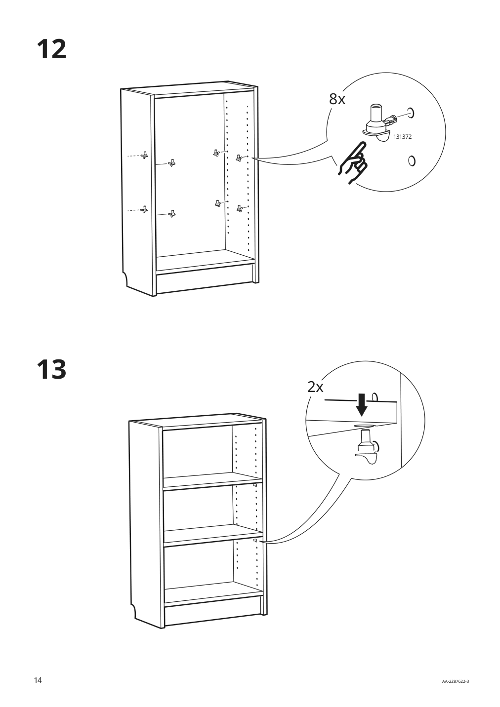 Assembly instructions for IKEA Billy bookcase brown walnut effect | Page 14 - IKEA BILLY / EKET storage combination with doors 695.060.78