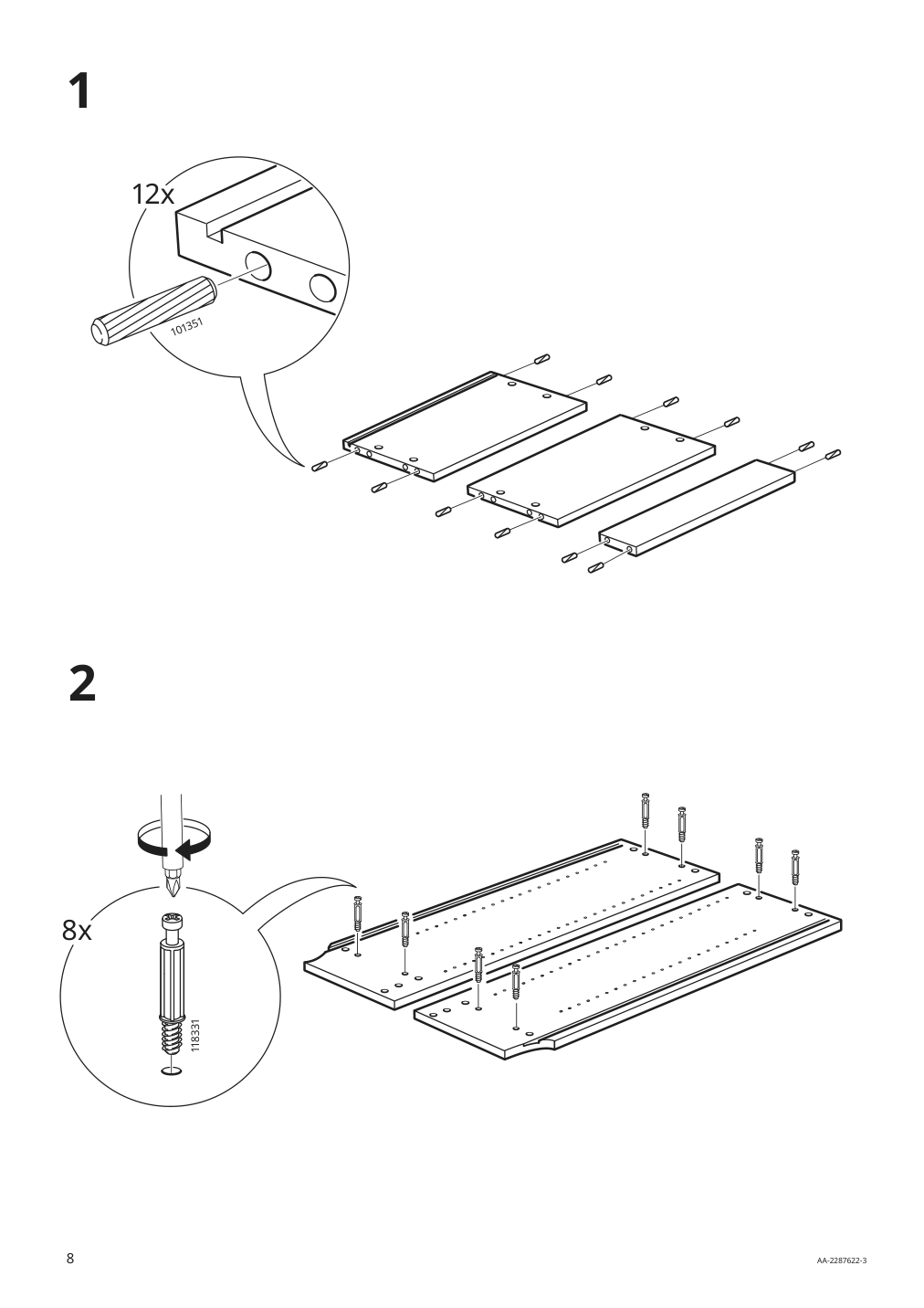 Assembly instructions for IKEA Billy bookcase brown walnut effect | Page 8 - IKEA BILLY / EKET storage combination with doors 695.060.78