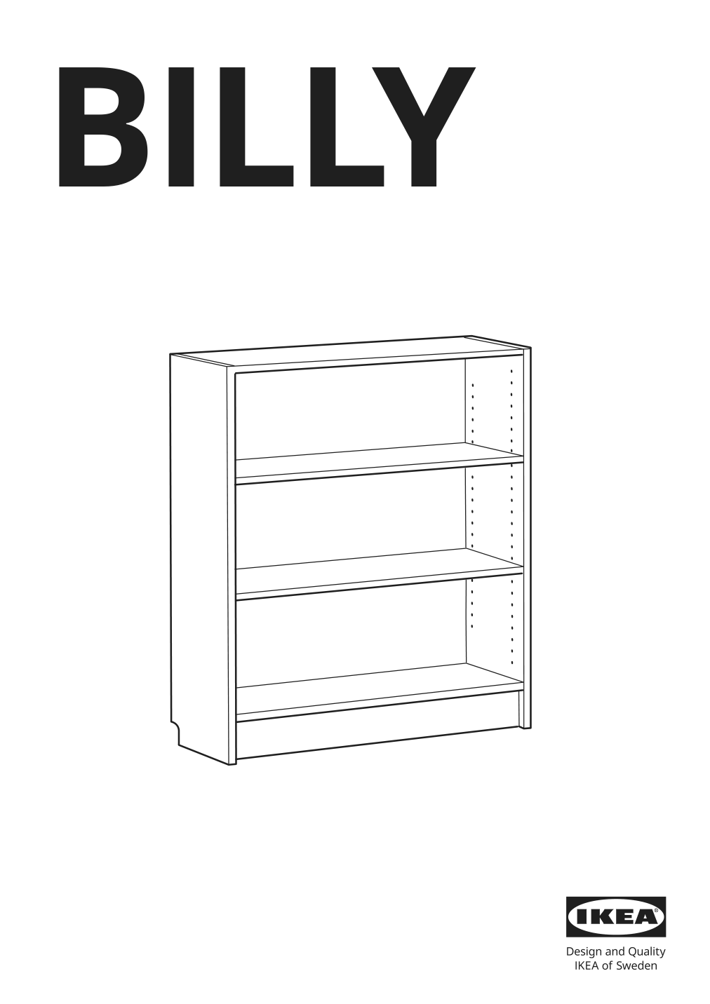 Assembly instructions for IKEA Billy bookcase brown walnut effect | Page 1 - IKEA BILLY / EKET storage combination with doors 095.060.76