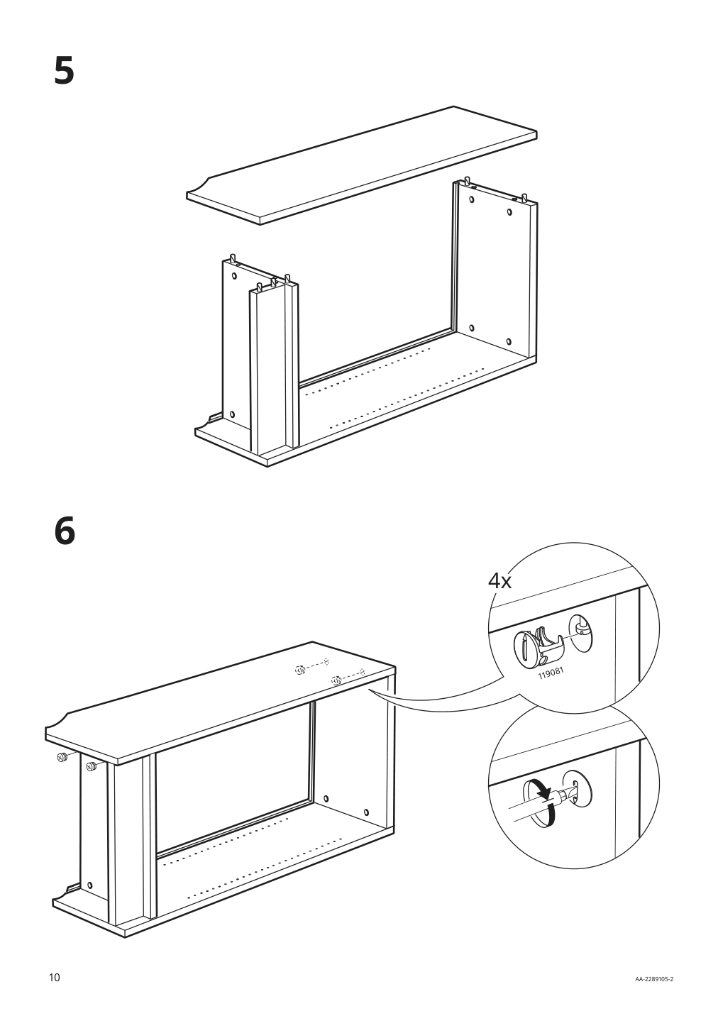 Assembly instructions for IKEA Billy bookcase brown walnut effect | Page 10 - IKEA BILLY / EKET storage combination with doors 095.060.76