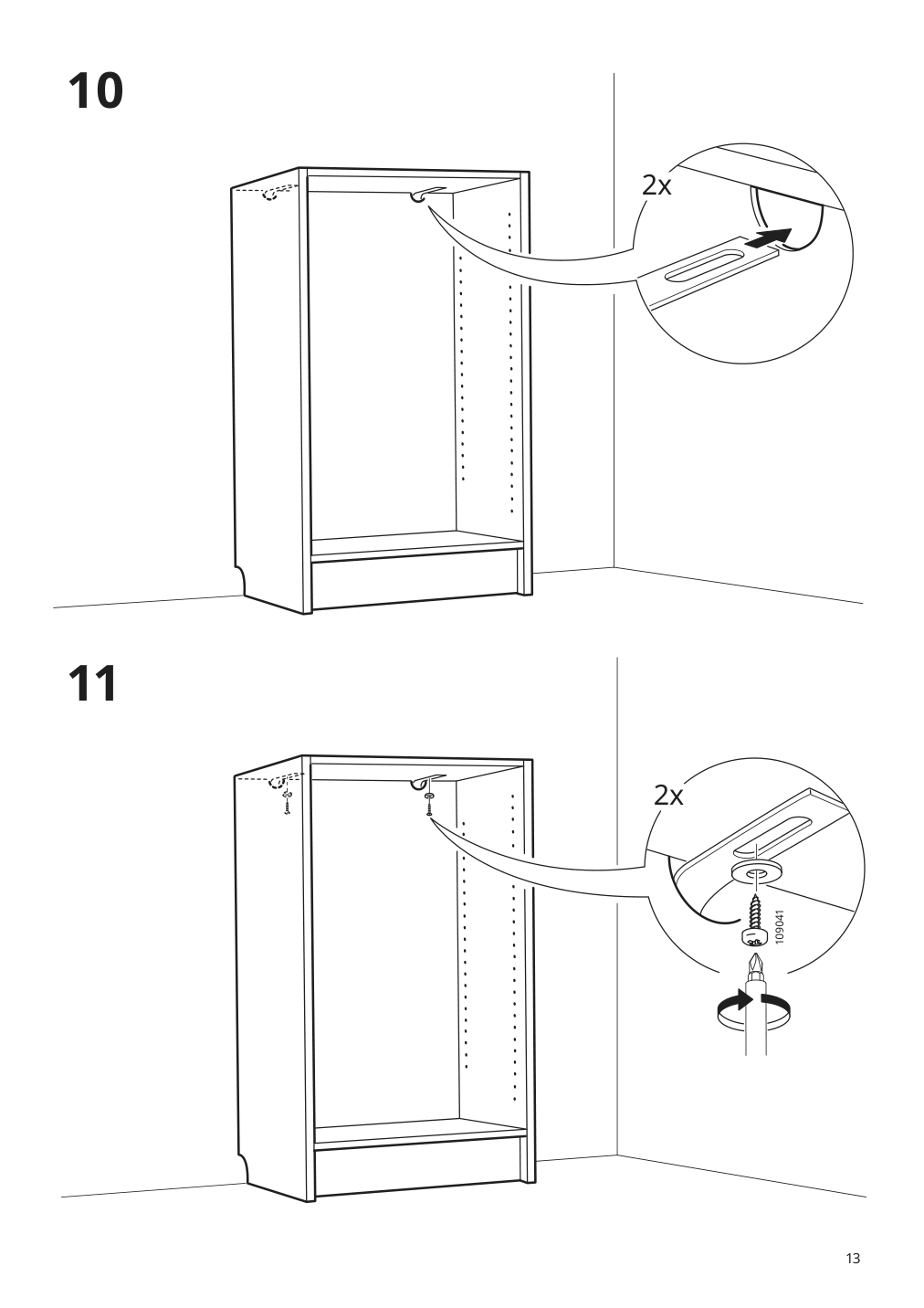 Assembly instructions for IKEA Billy bookcase brown walnut effect | Page 13 - IKEA BILLY / EKET storage combination with doors 095.060.76