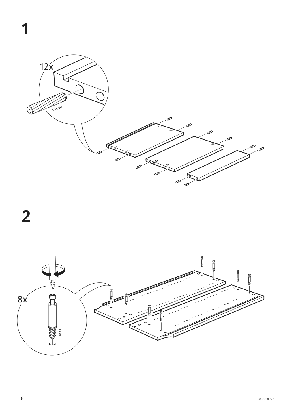 Assembly instructions for IKEA Billy bookcase brown walnut effect | Page 8 - IKEA BILLY / EKET storage combination with doors 095.060.76