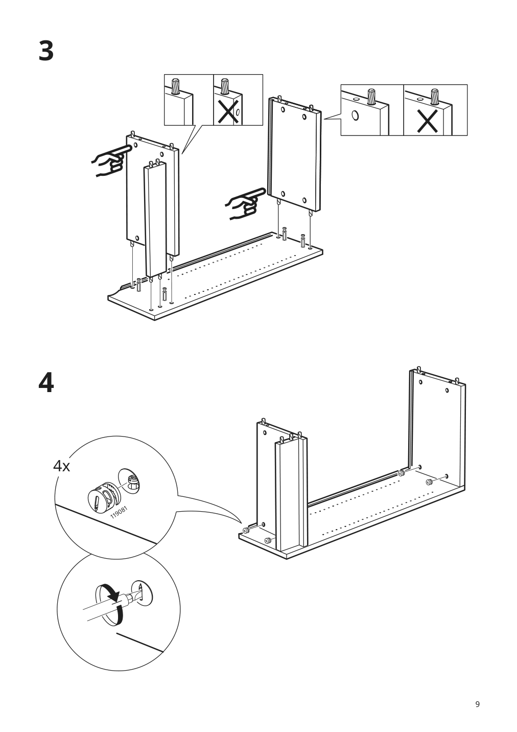 Assembly instructions for IKEA Billy bookcase brown walnut effect | Page 9 - IKEA BILLY / EKET storage combination with doors 095.060.76