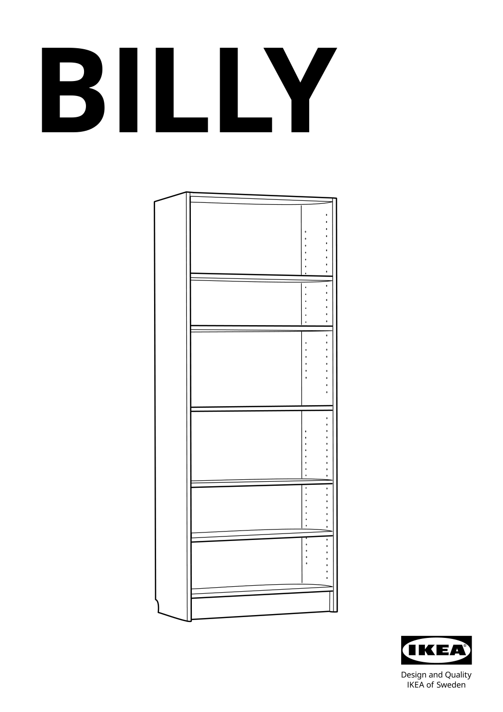 Assembly instructions for IKEA Billy bookcase brown walnut effect | Page 1 - IKEA BILLY / OXBERG bookcase with panel/glass doors 795.818.59